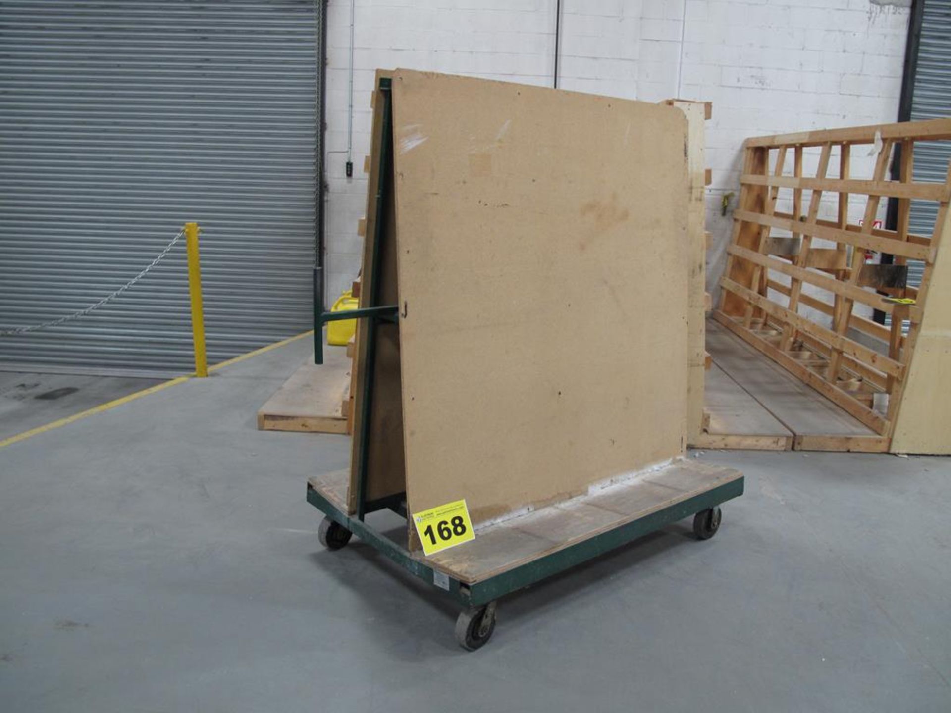 TRAN FAB, 2,000 LBS (APPROX.), 6' X 4' X 3' DOUBLE SIDED, ROLLING PRODUCTION GLASS RACK WITH FOOT