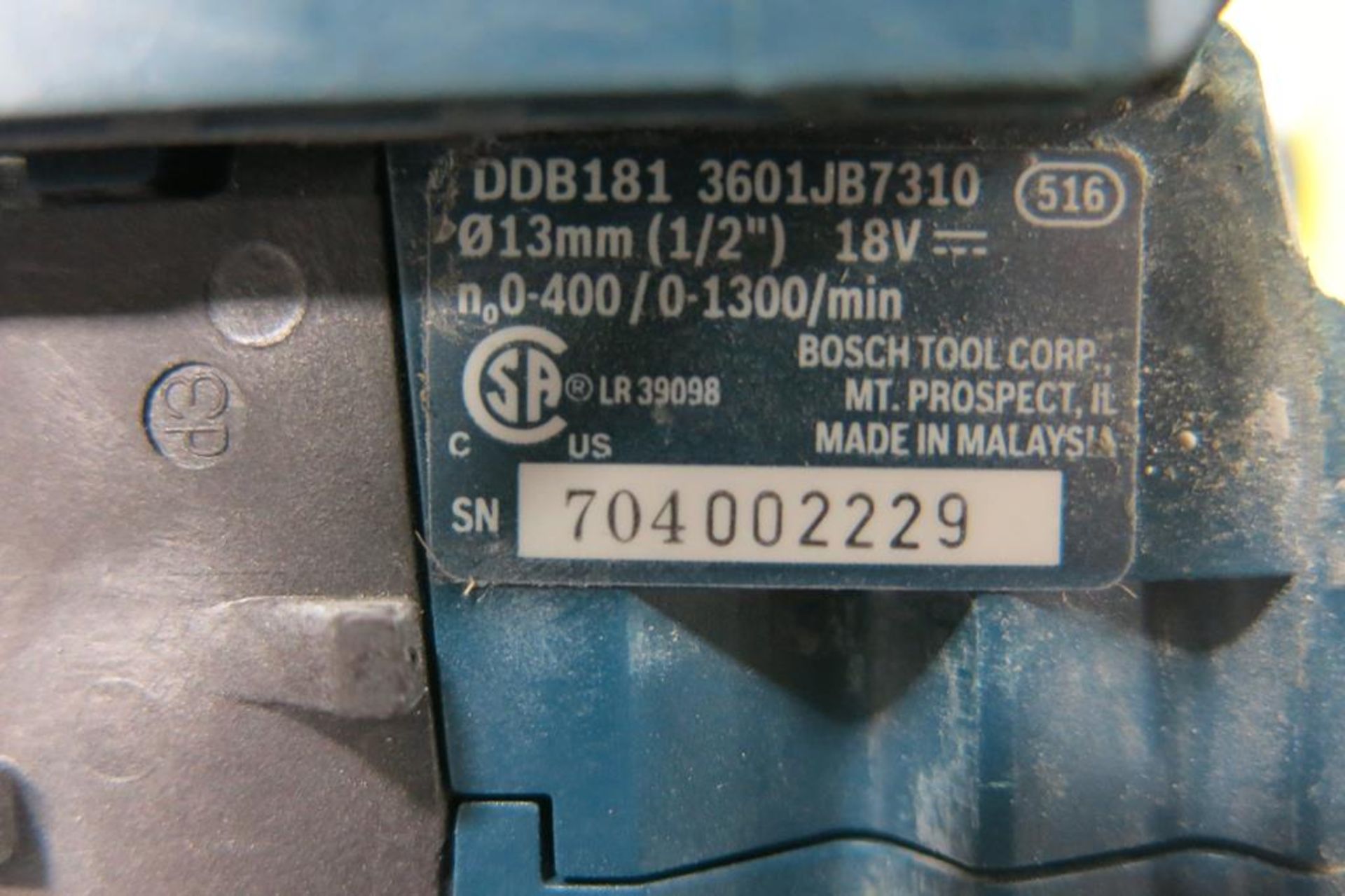 BOSCH, DDB181, 1/2", DRILL WITH CHARGER, 18 VDC - Image 2 of 2