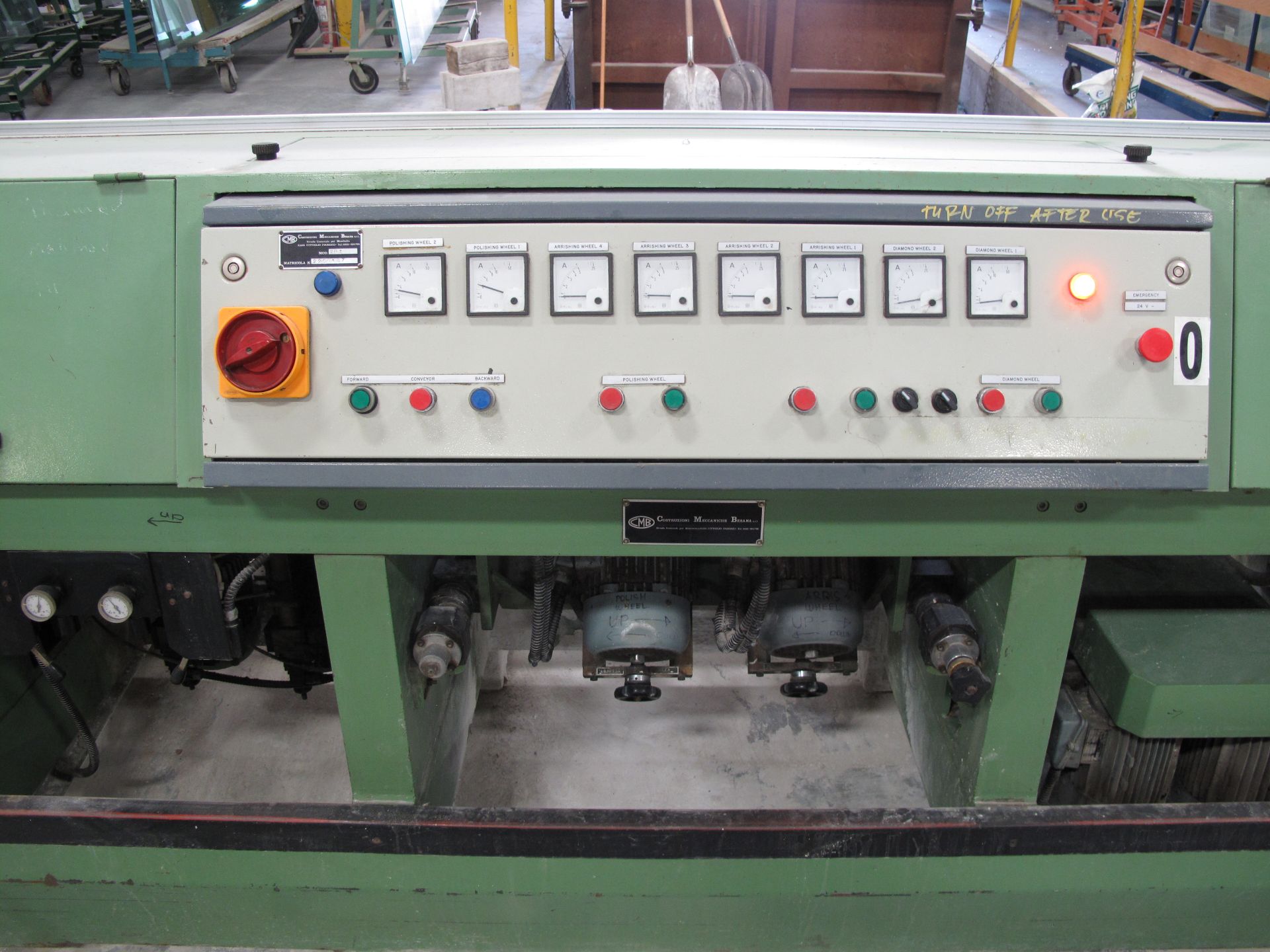 COSTRUZIONI MECCANICHE BESANA, R8T, 8 SPINDLE, PERIPHERAL VERTICAL EDGER, S/N 2250387 - Image 12 of 15