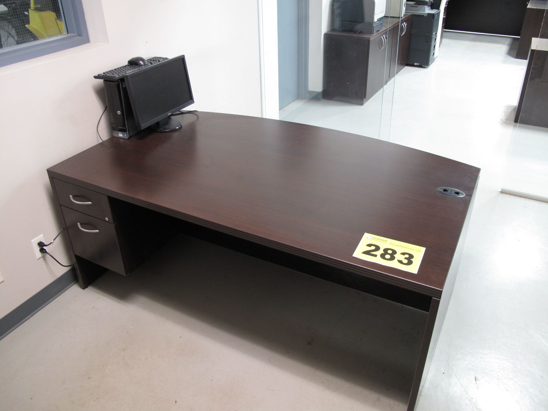 OFFICE DESK, BROWN, TWO DRAWER, 5.5'