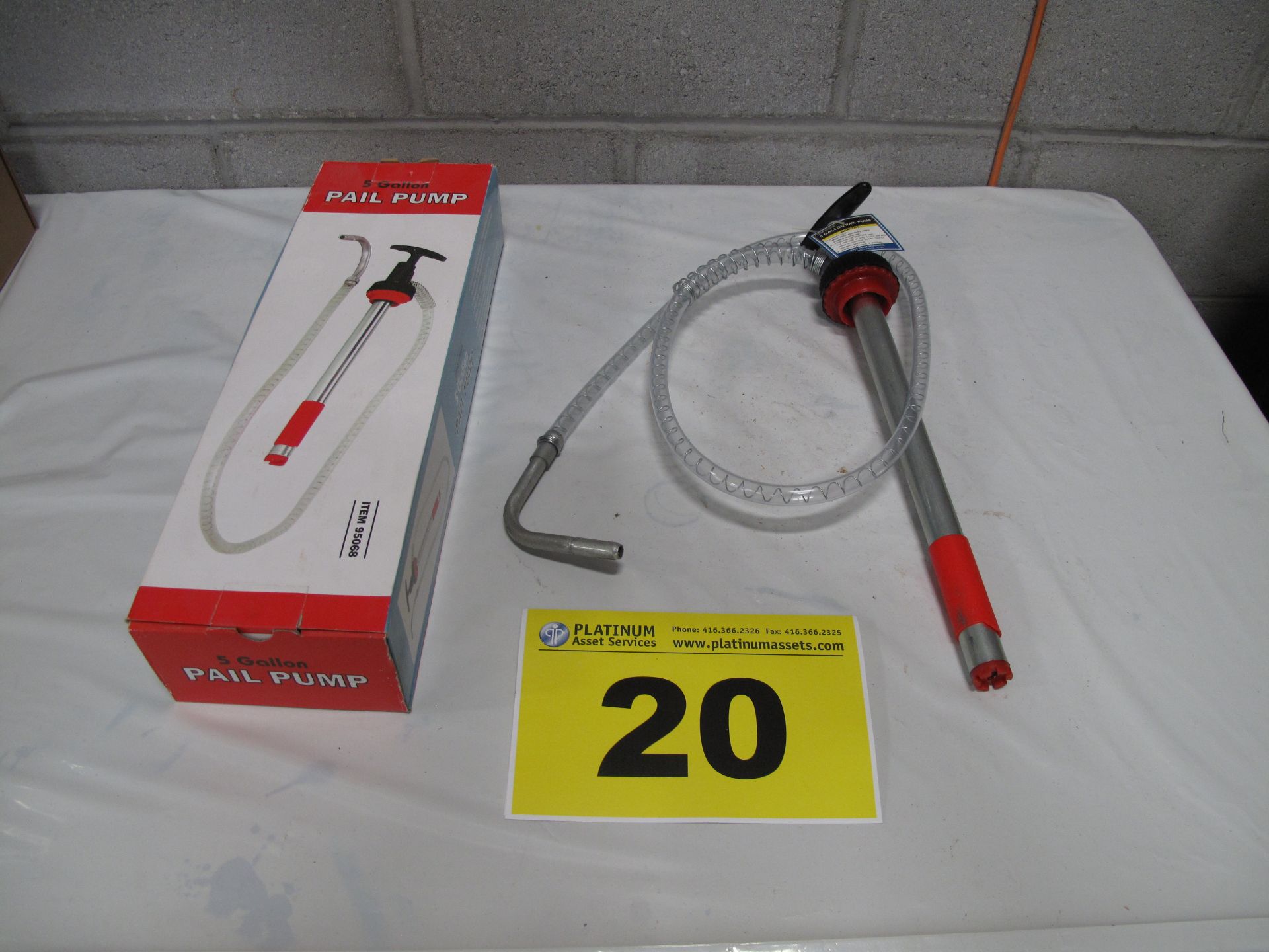 HAND TRANSFER PUMP, 5 GALLON, (NEW IN BOX)