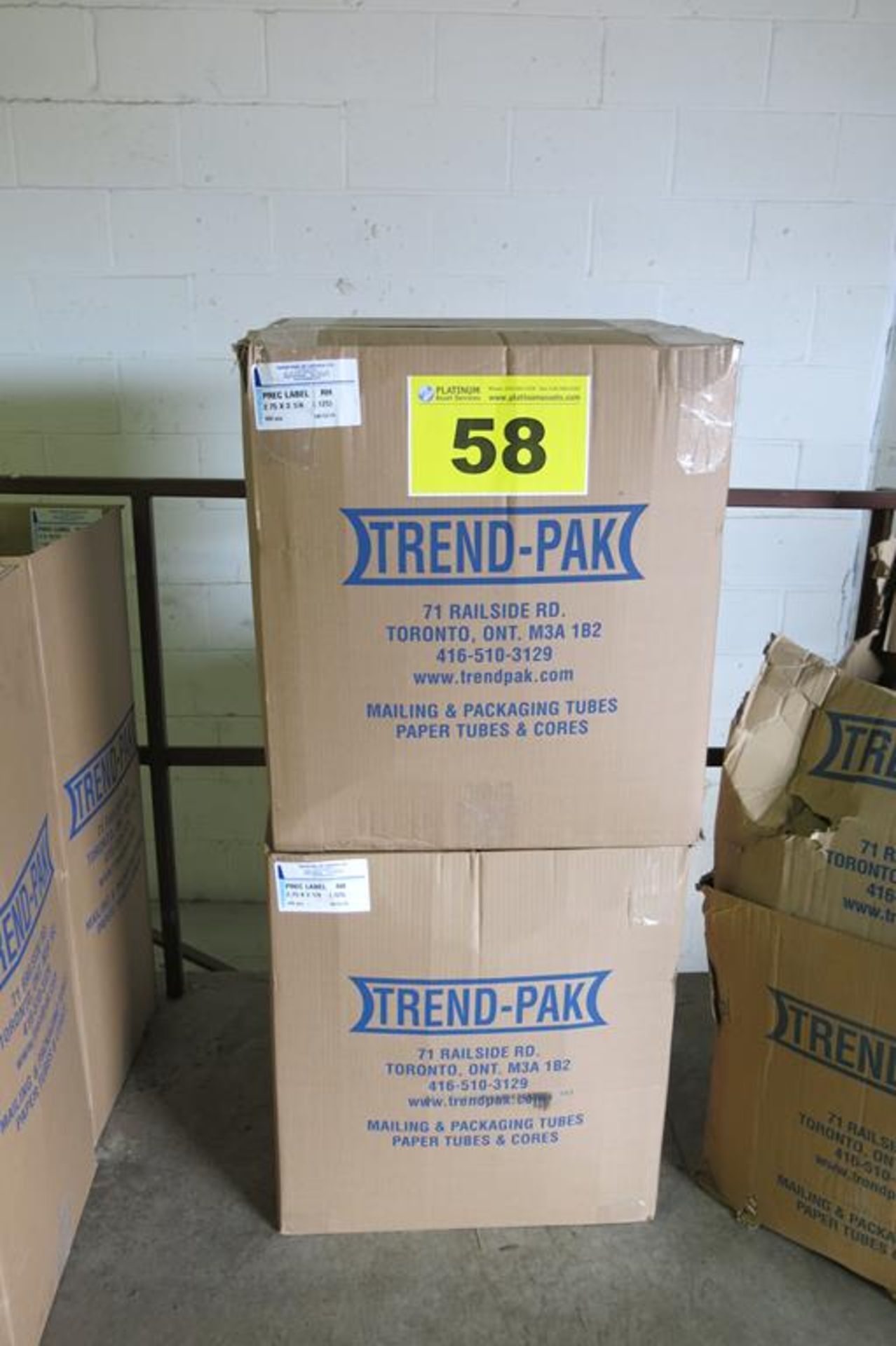 LOT OF TREND-PAK, LABEL CORES, 0.125" WALL THICKNESS