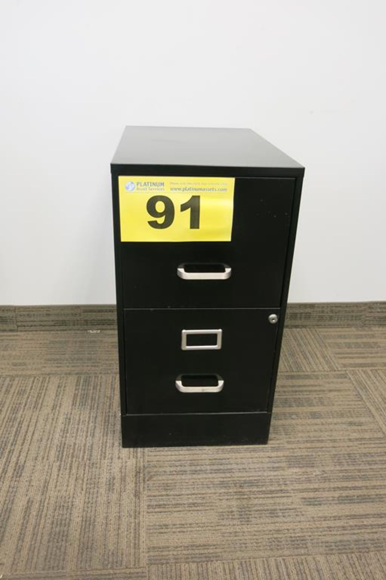 TWO DRAWER, BLACK, VERTICAL, FILING CABINET