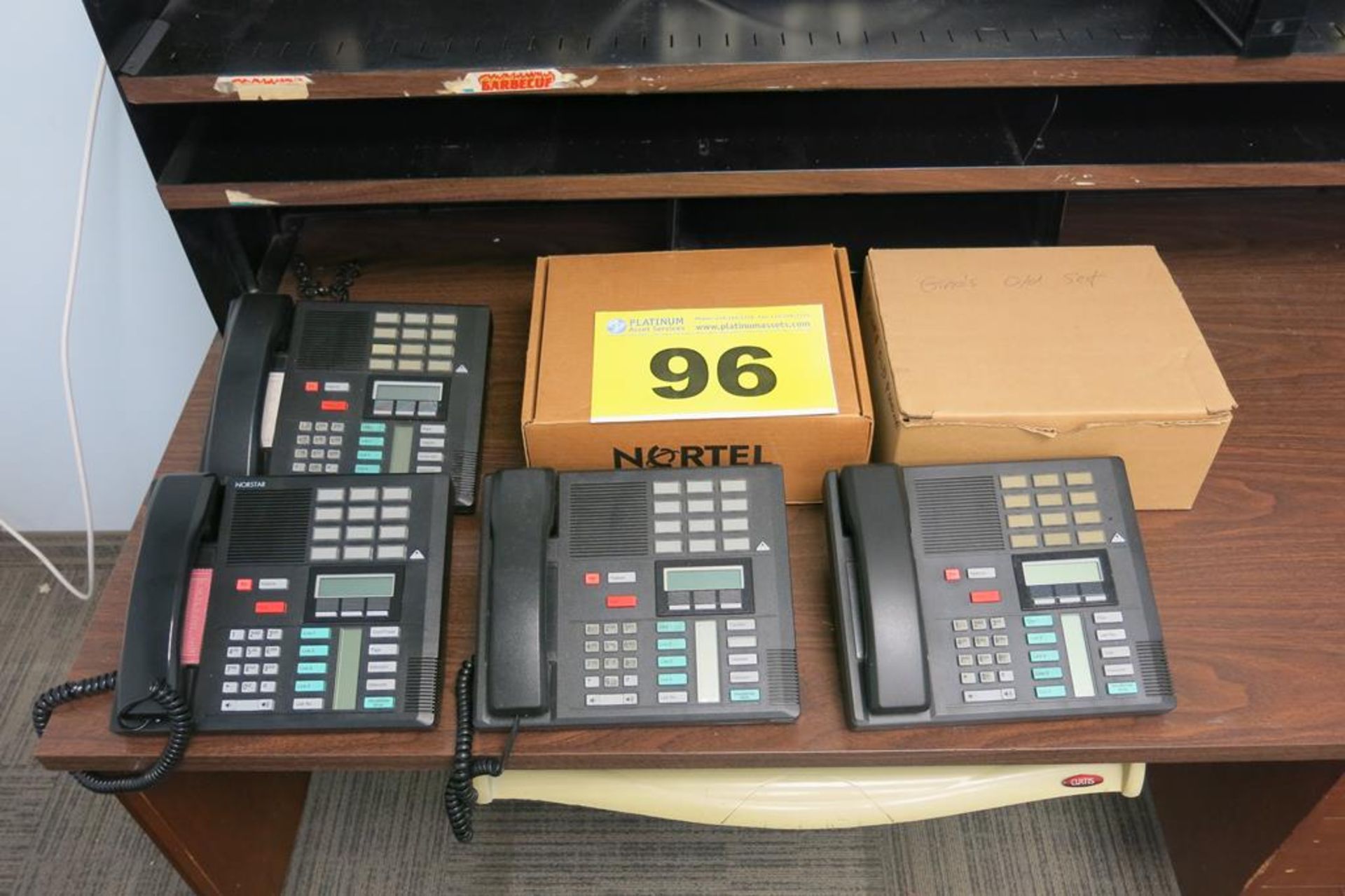 LOT OF (4) NORTEL, M7310, HANDSETS WITH NORTEL MERIDIAN, NT5B01 PBX