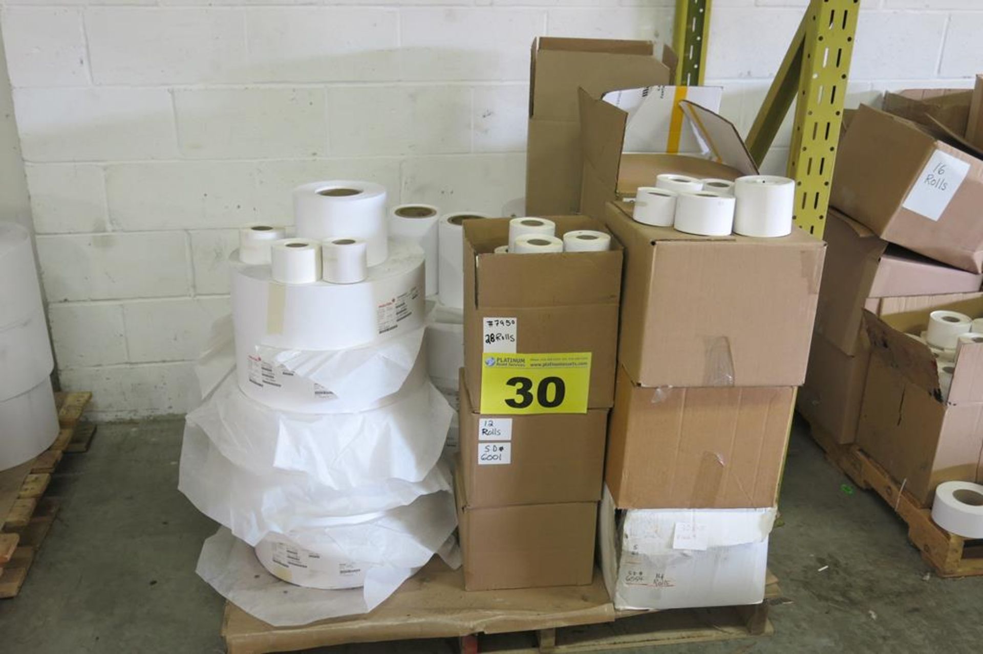 LOT OF LABEL STOCK COMPRISED OF MACTAC, MEDIUM SENSITIVITY, TOP COATED, DIRECT THERMAL STOCK (