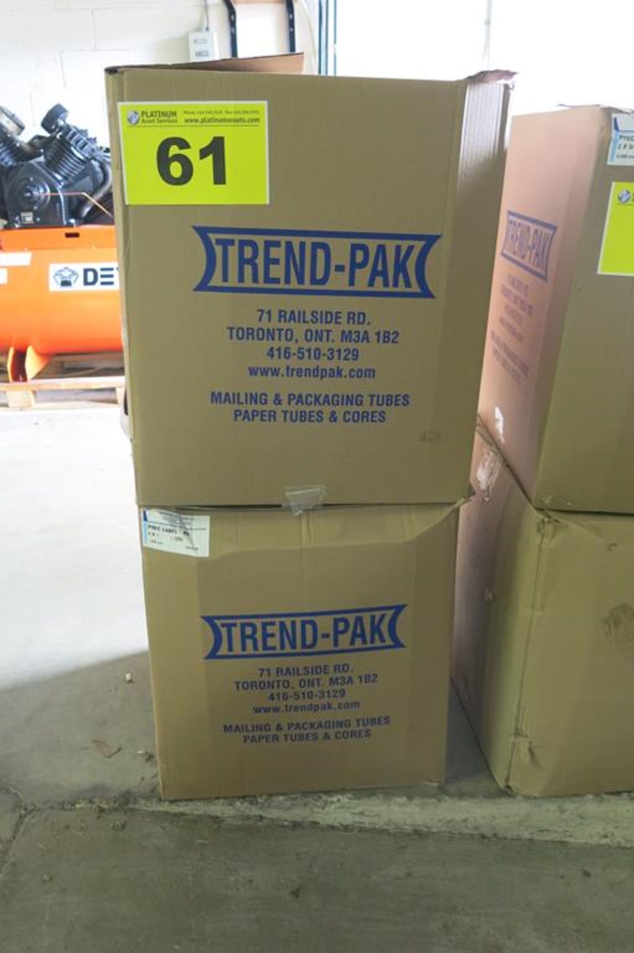 LOT OF TREND-PAK, LABEL CORES, 0.125" WALL THICKNESS
