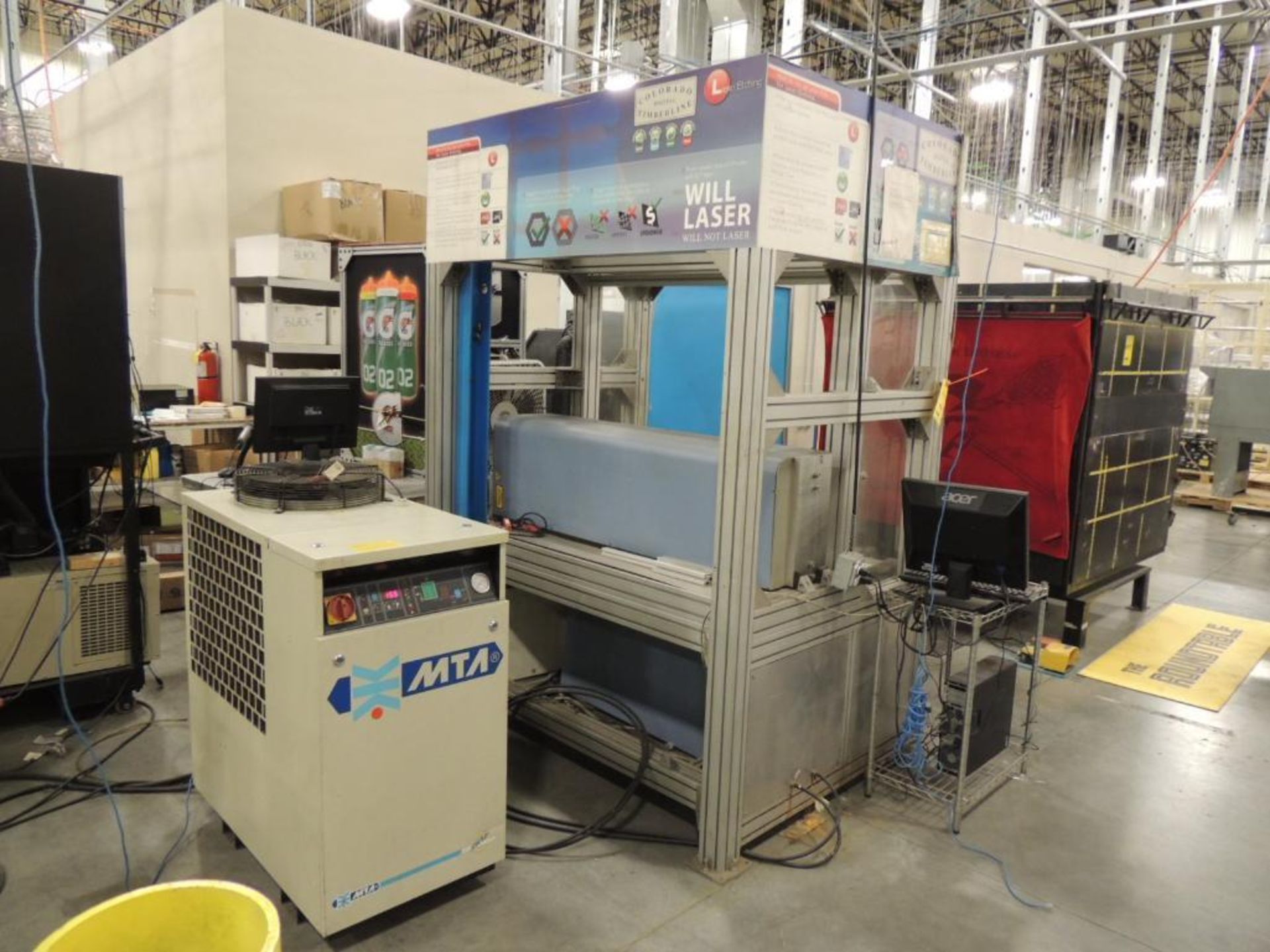 Giotto Denim Laser Etching Station & Rotary Table, with MTA Model TAE 020 Chiller