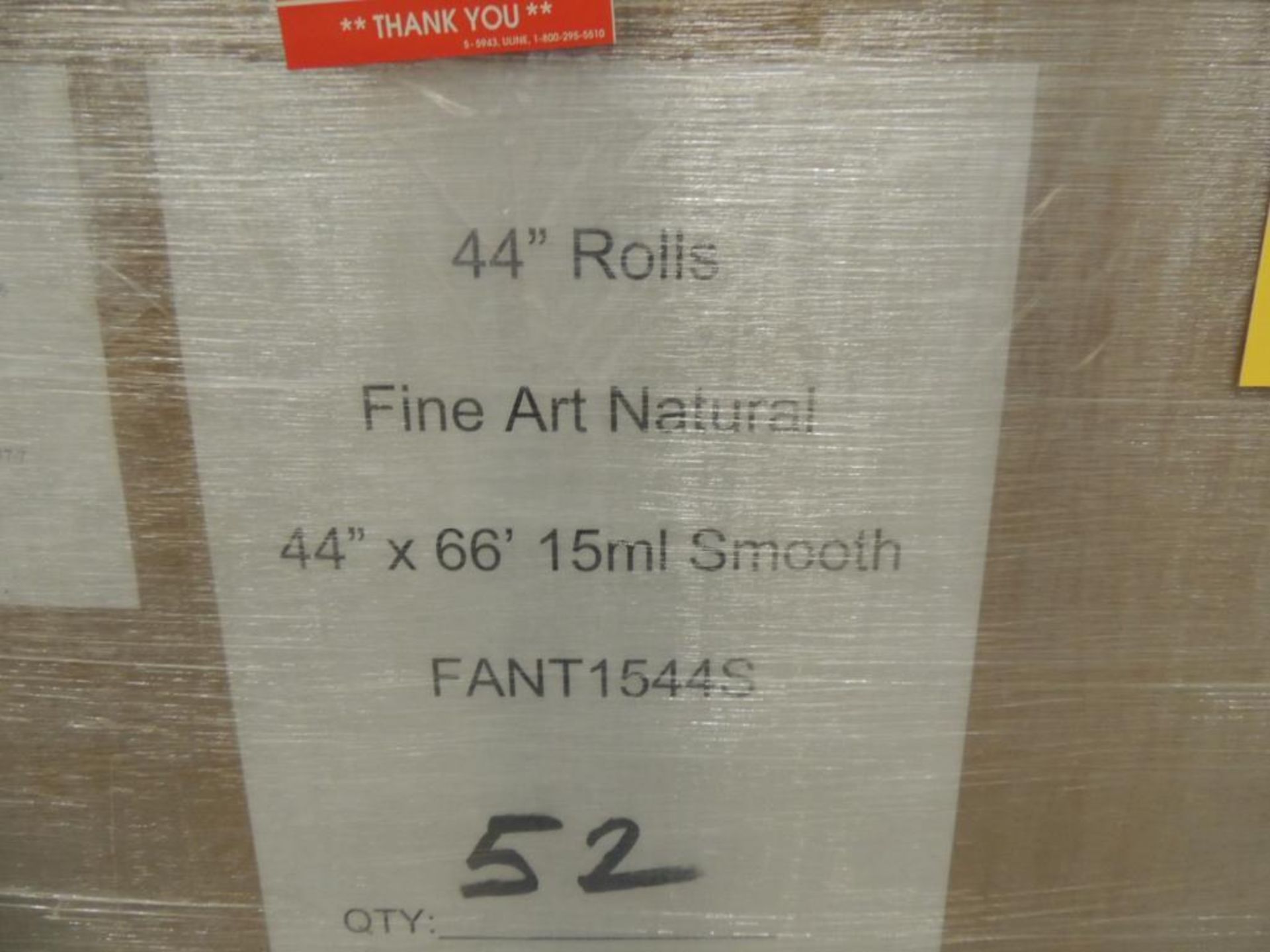 LOT: Approx. (665 Rolls) 44 in. x 66 in. Fine Art Paper, 15 mil Smooth - Image 4 of 4