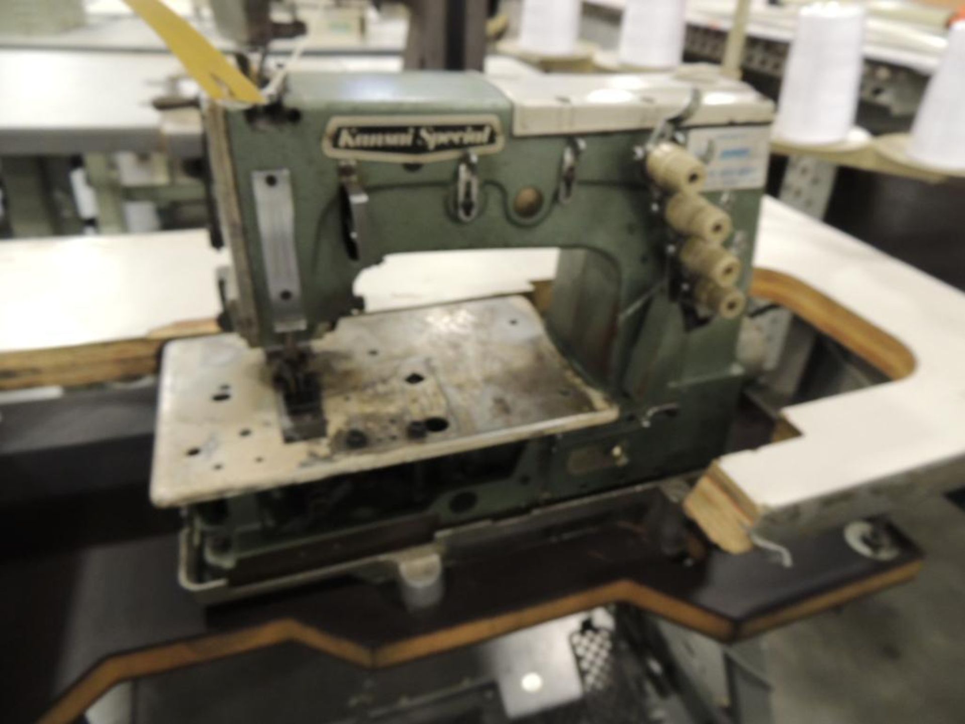 Kansai Special DLR-1502 PHD 2-Needle, 5-Thread Sewing Machine, on Table