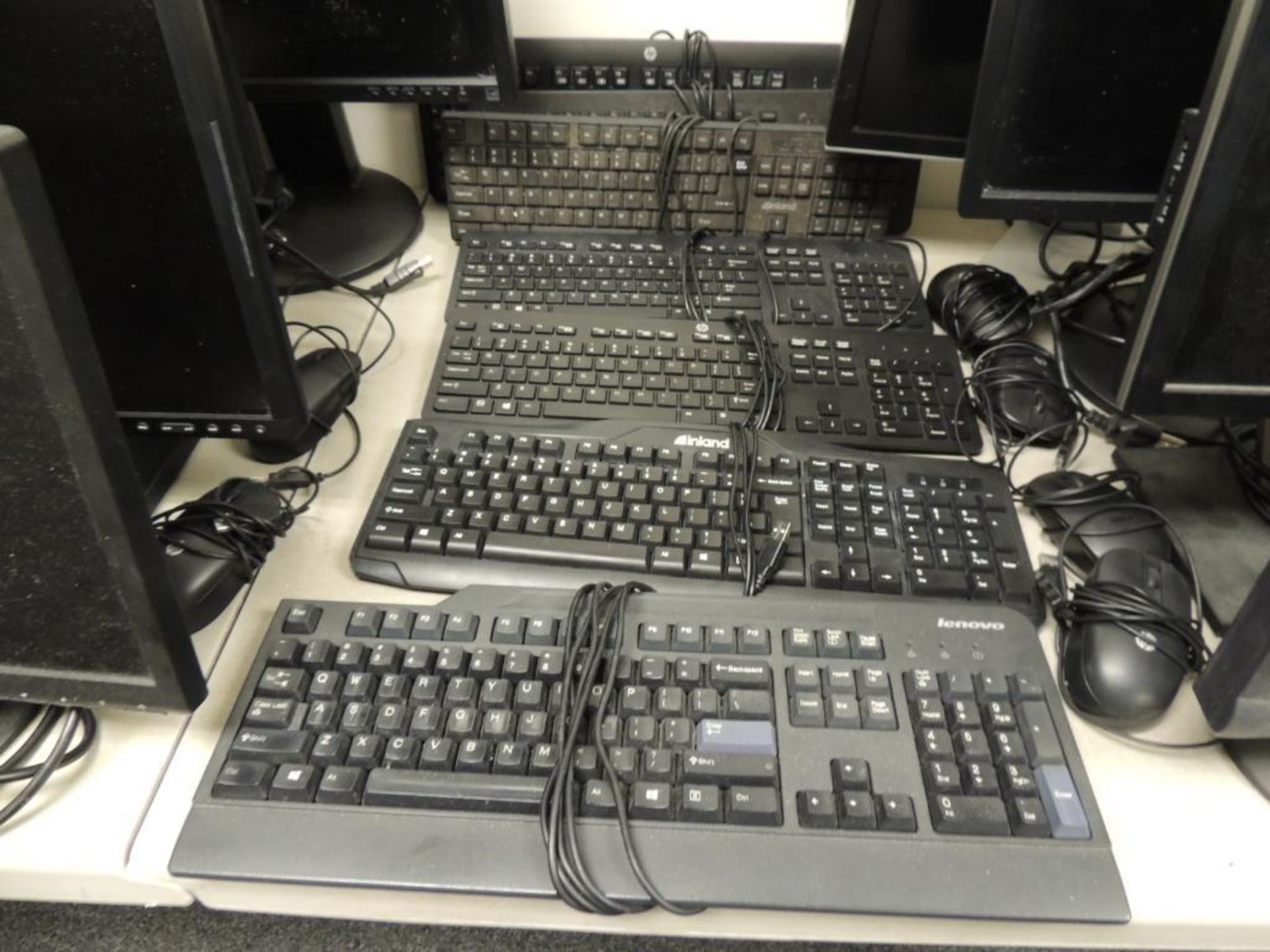 LOT: Monitors including (6) LG, (3) Dell, (1) Acer, (1) Samsung, (1) ViewSonic, with Keyboards & Mou - Image 2 of 3