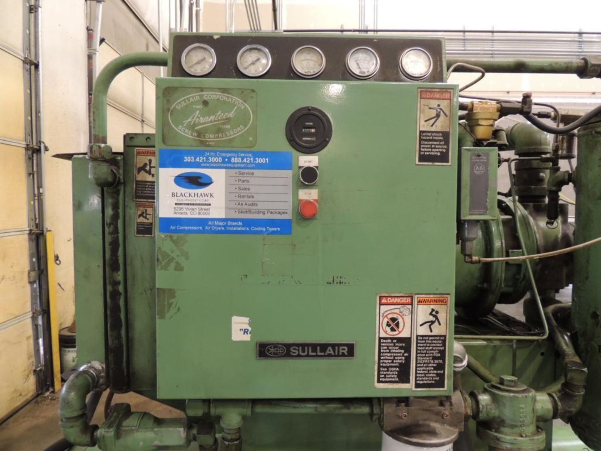 LOT: Sullair 30 HP Model 10-30AC/AC Tank Mounted Air Compressor, S/N 003-76445, with Spare Receiving - Image 3 of 4