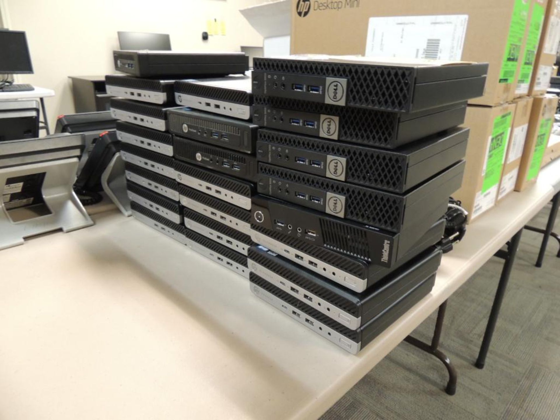 LOT: Computer Processors including (4) Dell OptiPlex 5050, (1) ThinkCentre, (5) HP ProDesk, (13) HP