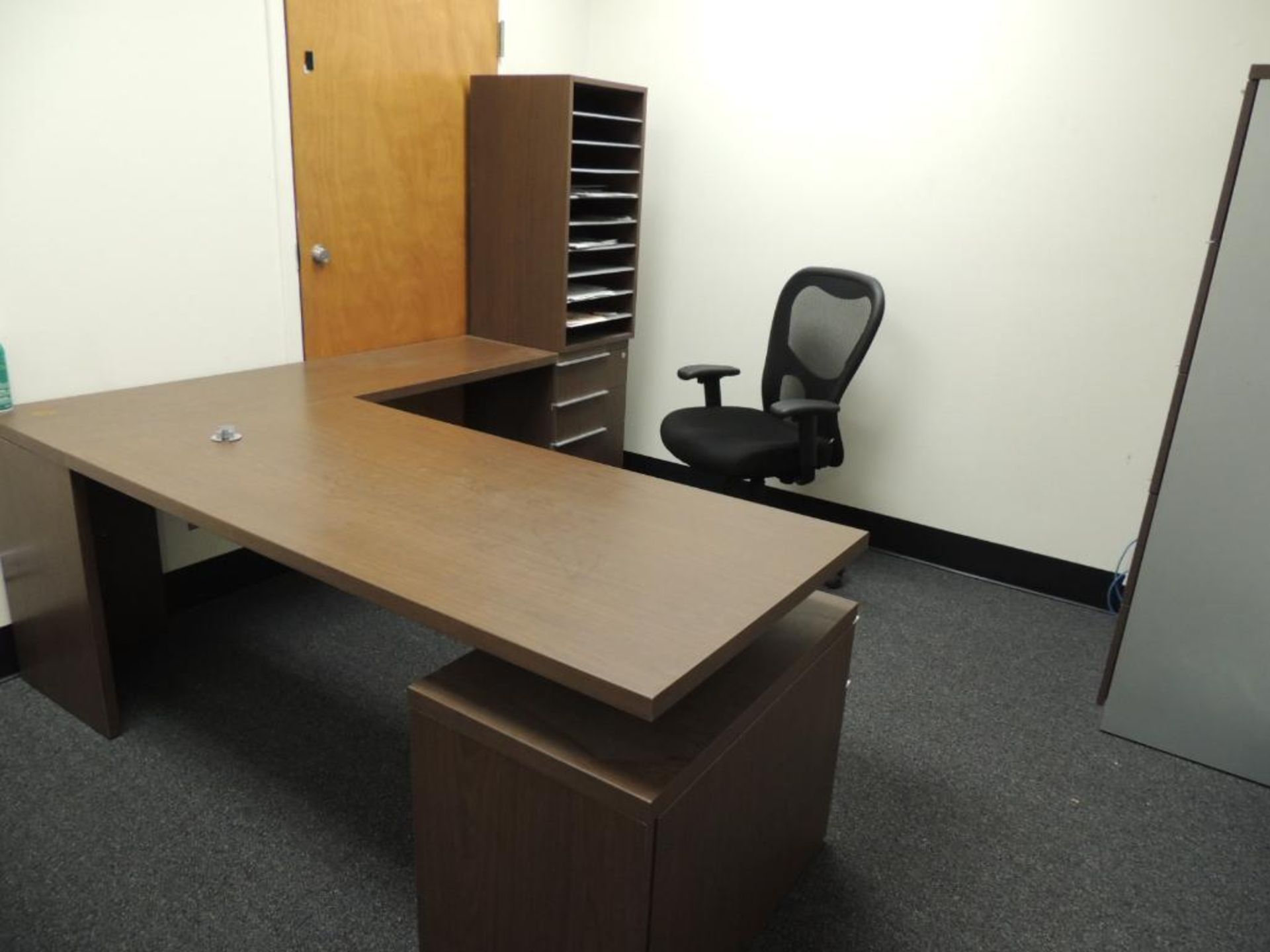 LOT: Contents of Office including Desk with (5) Drawers & Adjustable Shelves, 5-Drawer File Cabinet, - Image 2 of 2