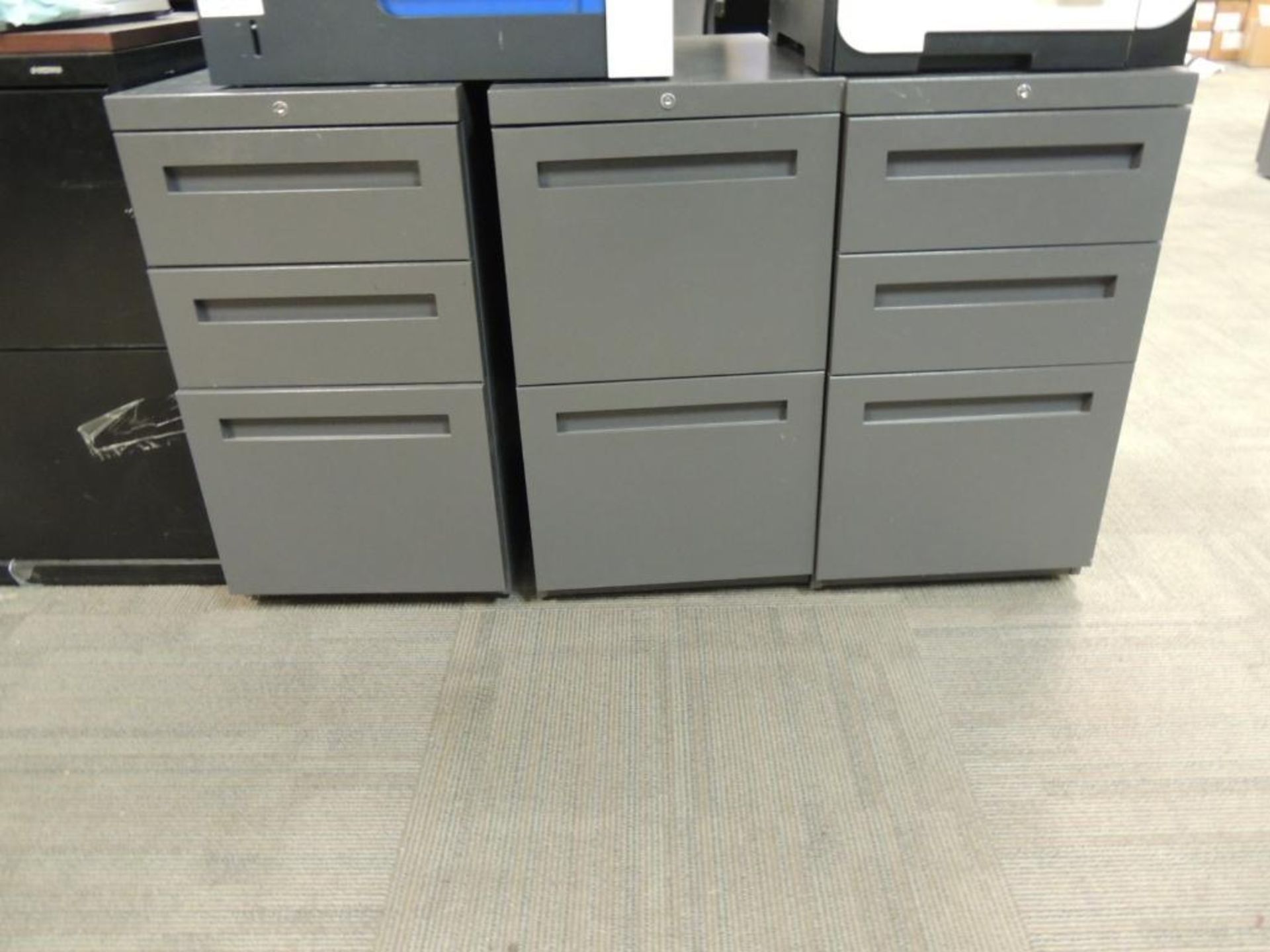 LOT: (4) Desks with Chairs, (4) 2-Drawer File Cabinets - Image 5 of 7