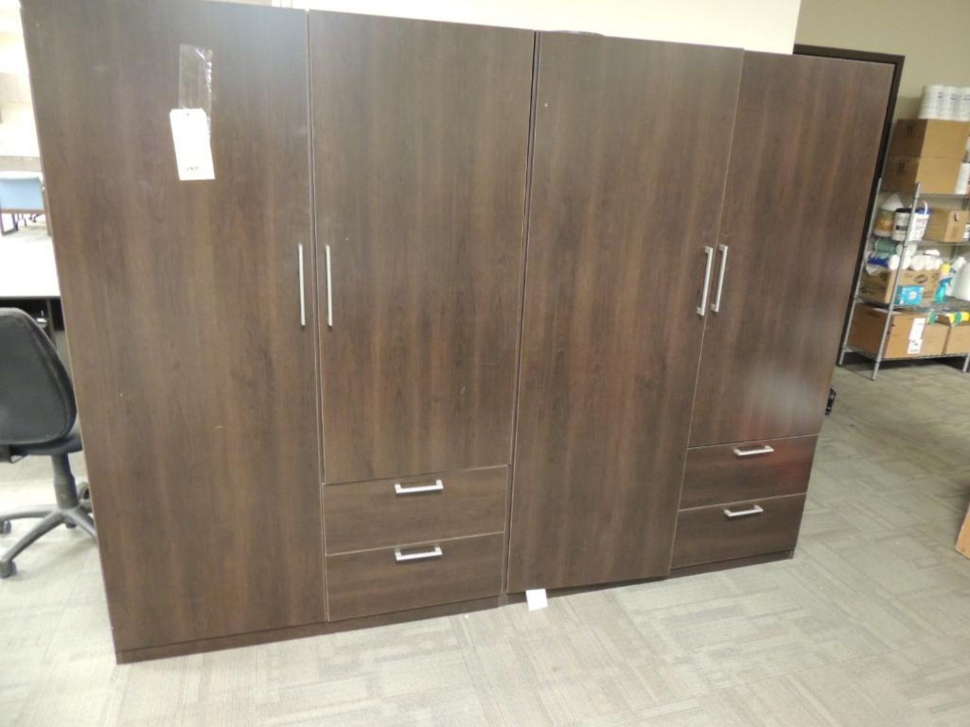 LOT: (2) 2-Drawer Wood Cabinets with Doors