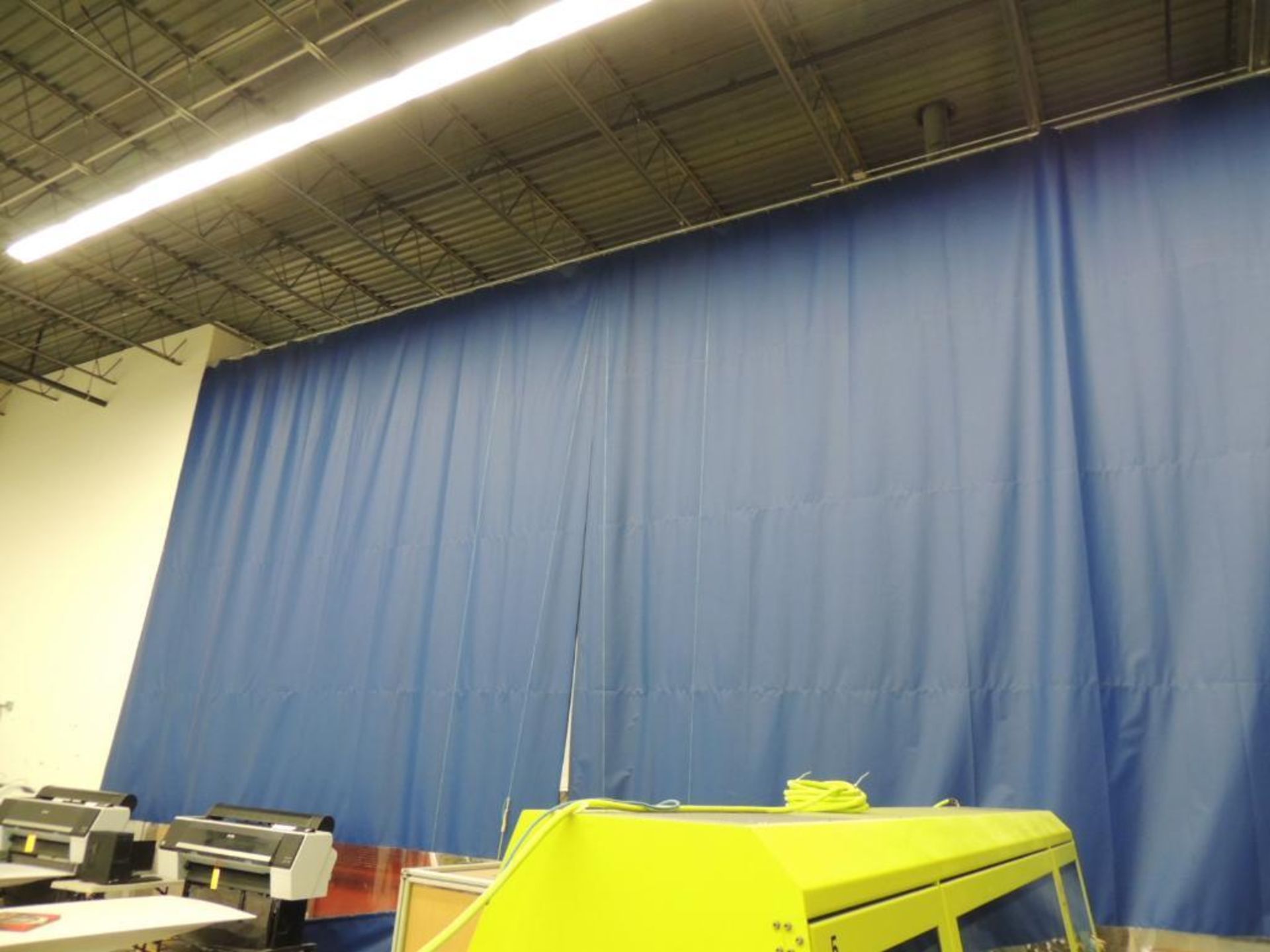 Blue Divider Tarp with Rails & Rollers - Image 3 of 3