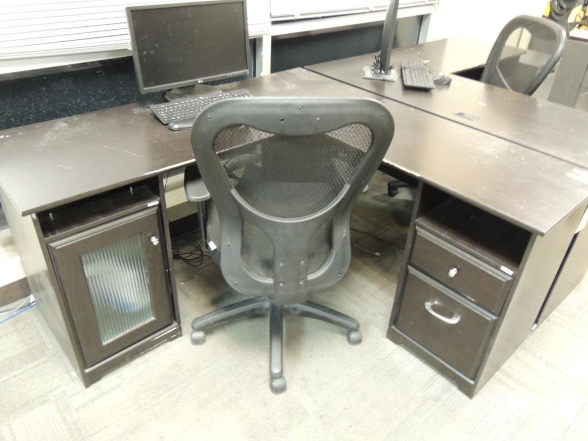 LOT: (2) Desks with Chairs, (2) 2-Drawer File Cabinets - Image 2 of 2