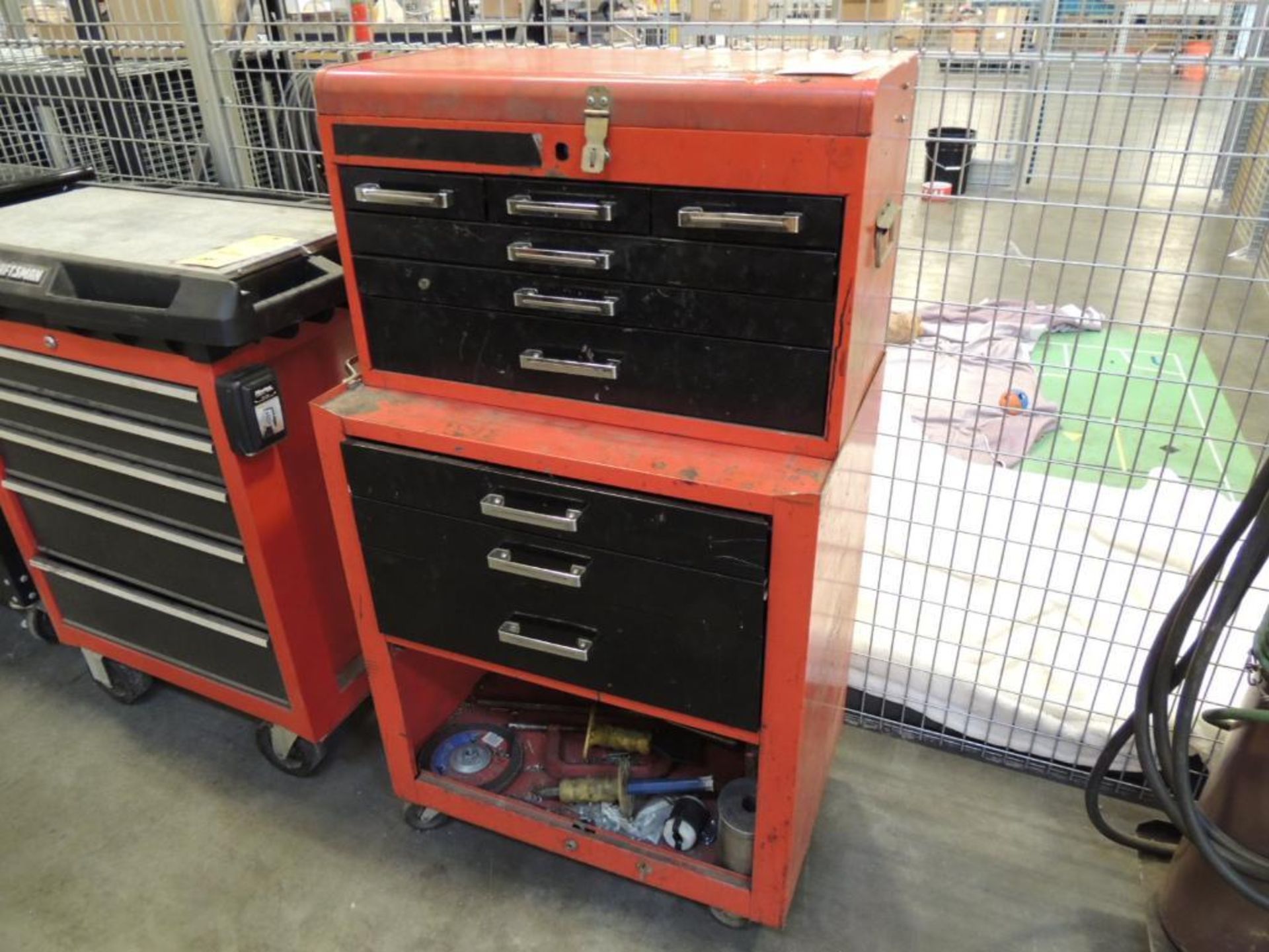 17 in. x 27 in., 3-Drawer Tool Box, on Casters, with 12 in. x 26 in., 6-Drawer Top Box