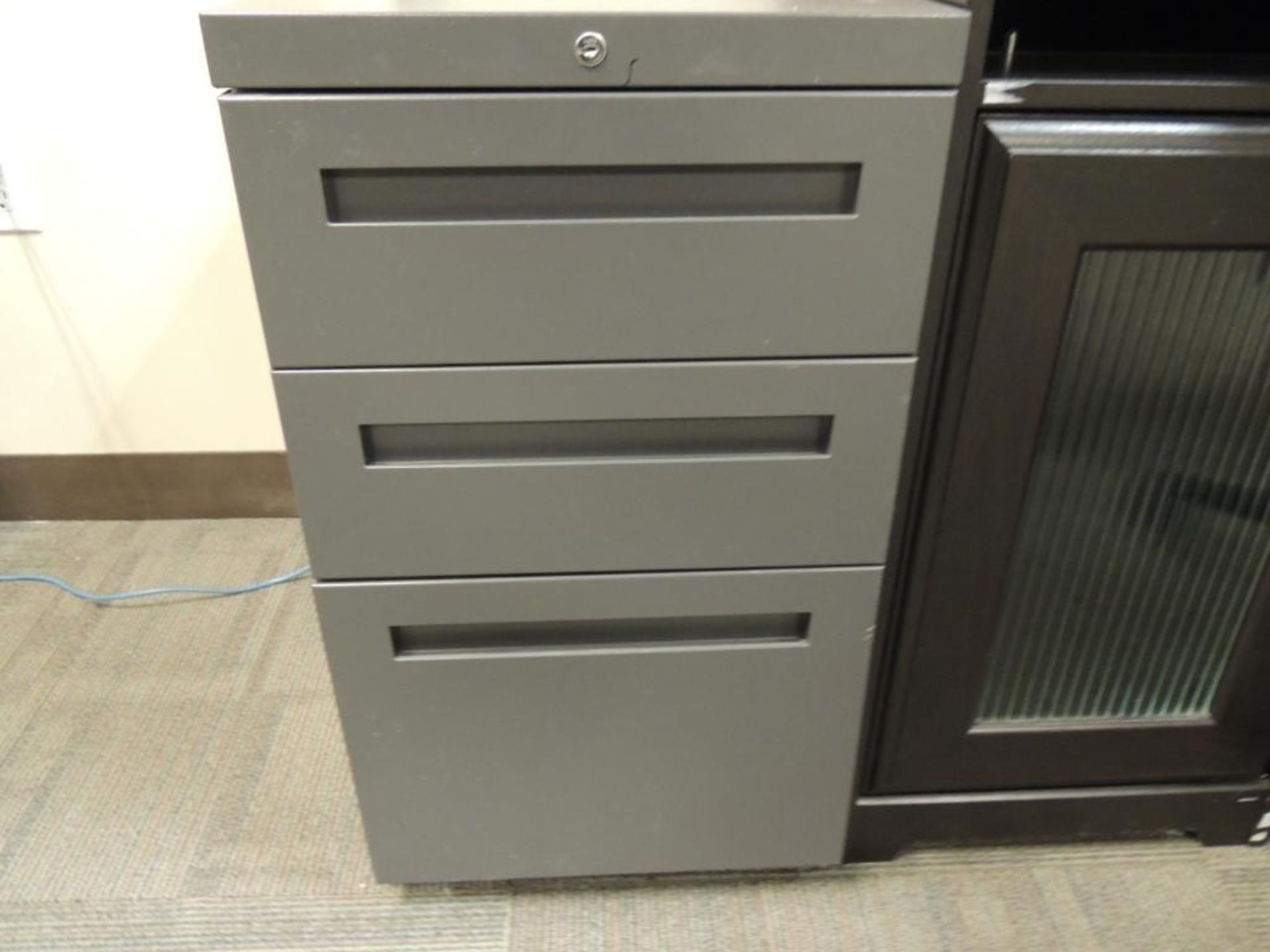 LOT: (2) Desks with Chairs, (2) 2-Drawer File Cabinets - Image 4 of 4