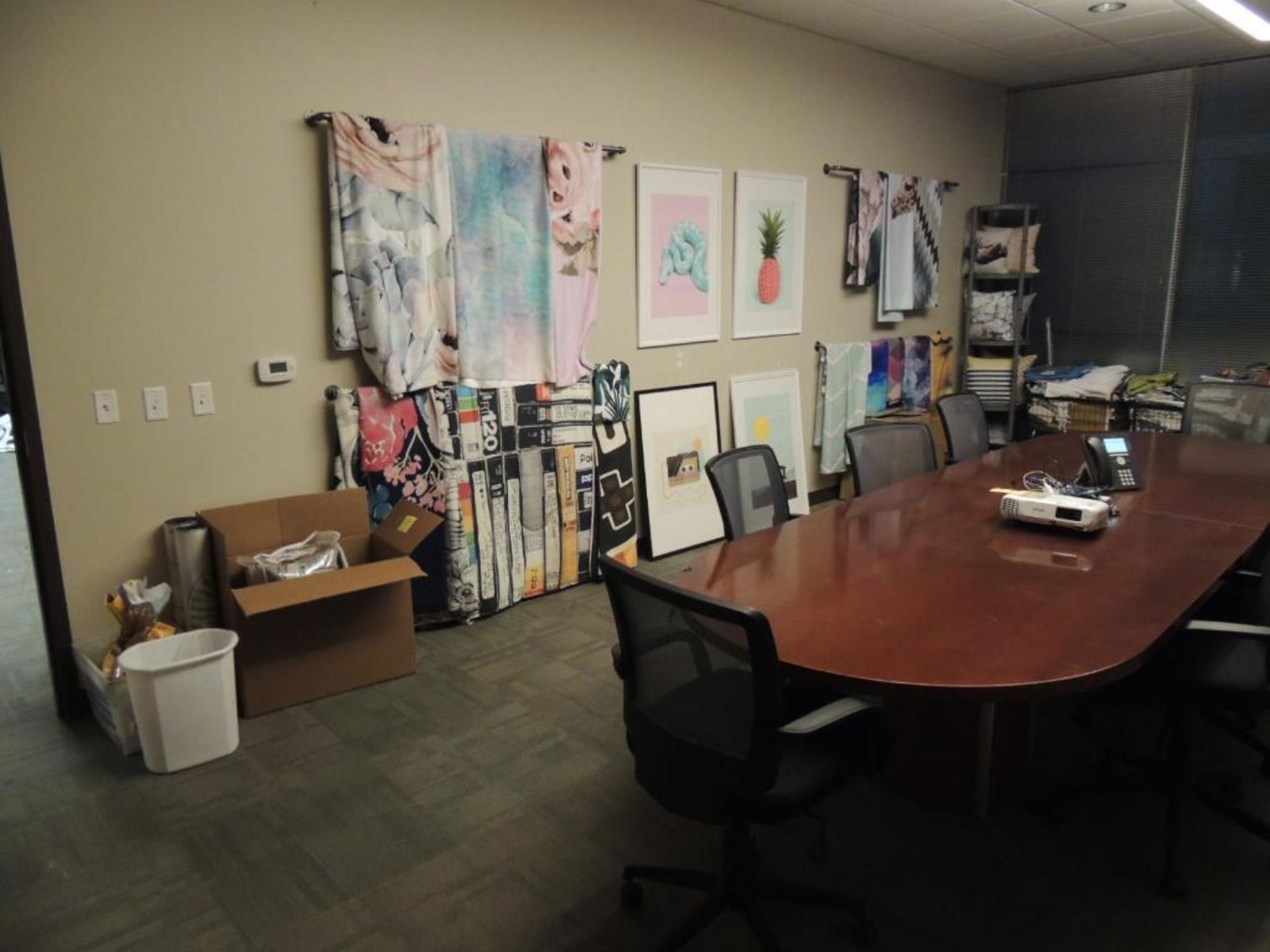 LOT: Contents of Conference Room including Table & (8) Chairs, Assorted Display Material, Assorted P