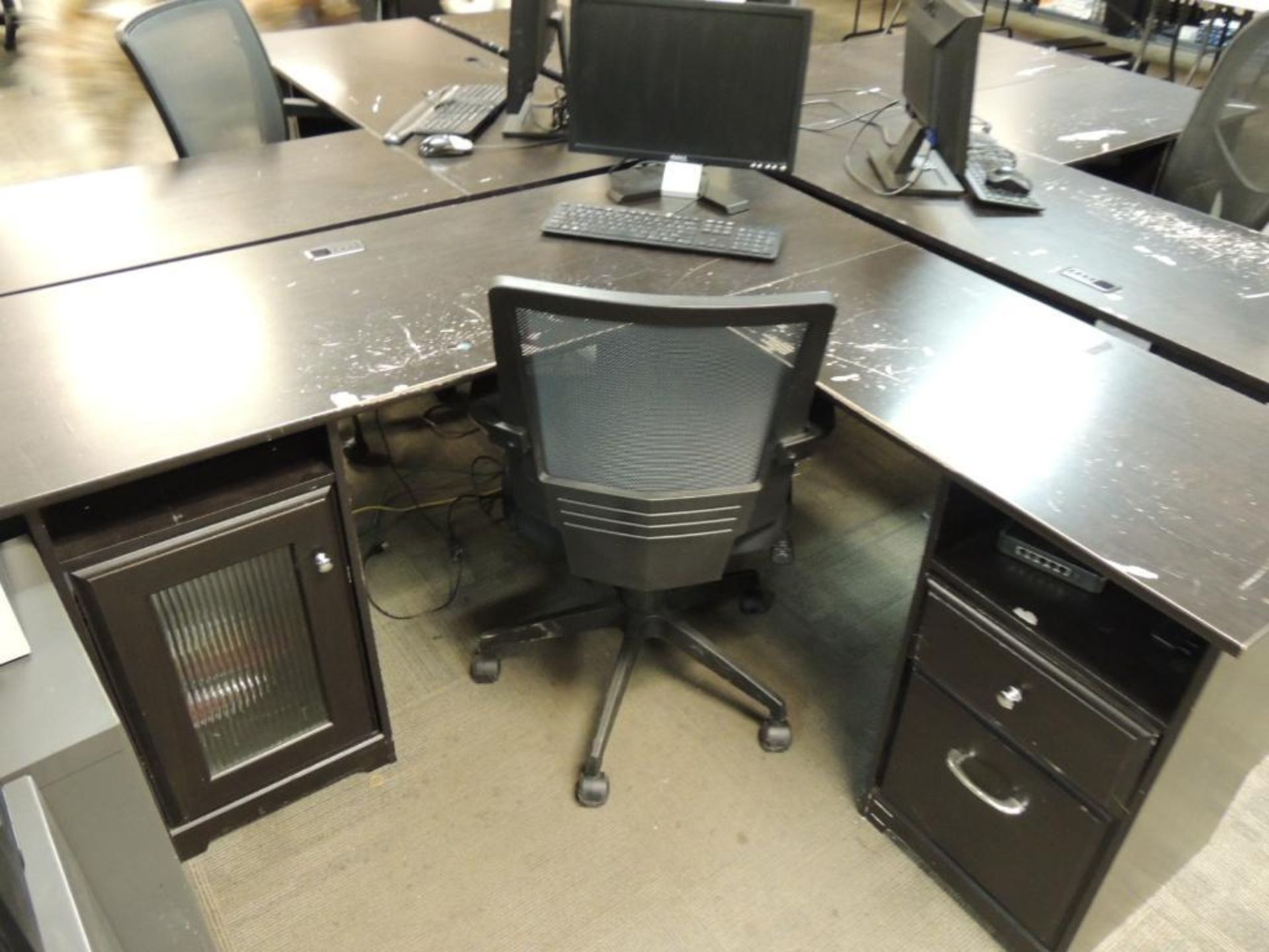 LOT: (4) Desks with Chairs, (4) 2-Drawer File Cabinets - Image 4 of 7