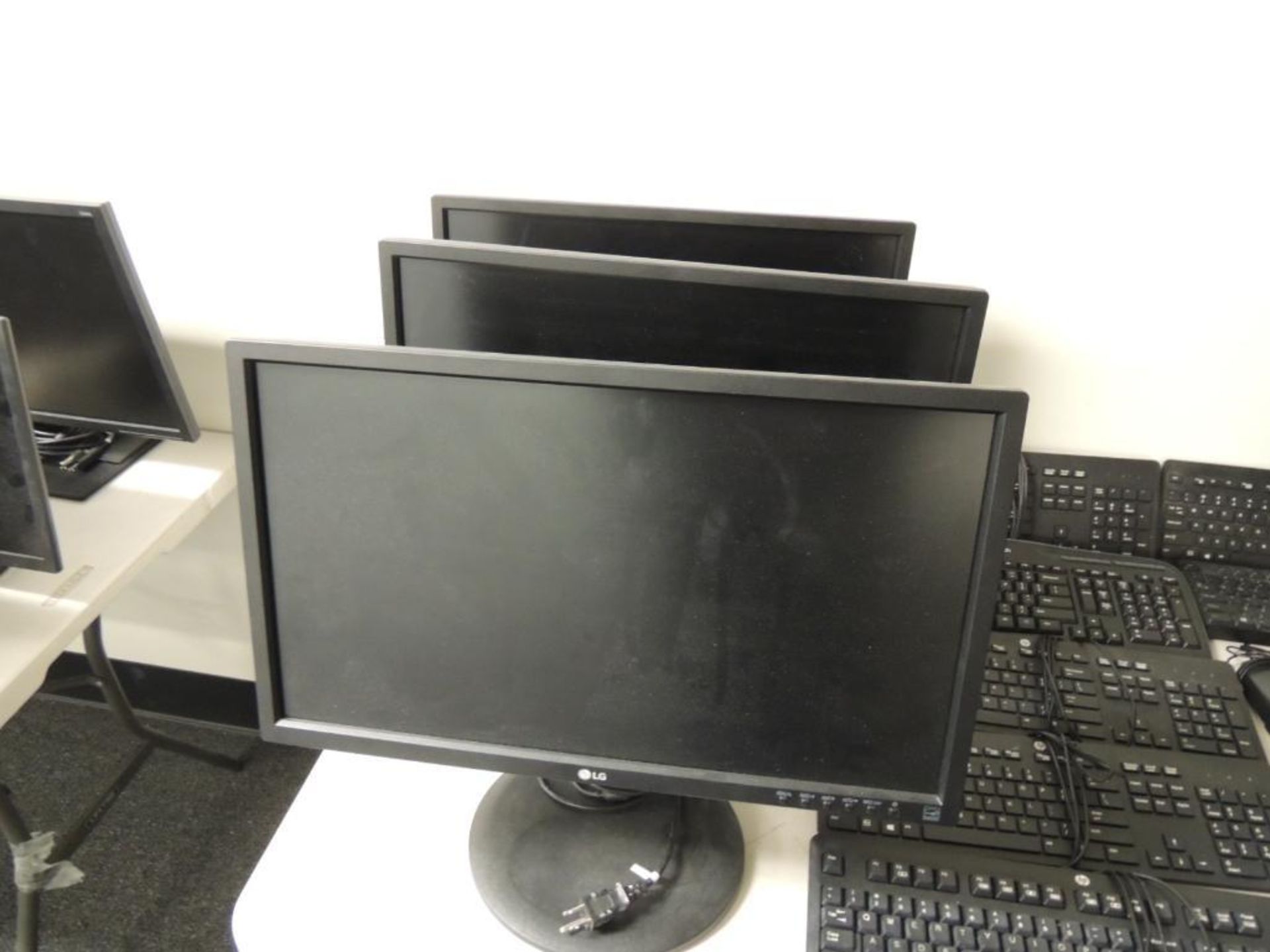 LOT: Monitors including (5) LG, (2)Acer, with Keyboards & Mouses