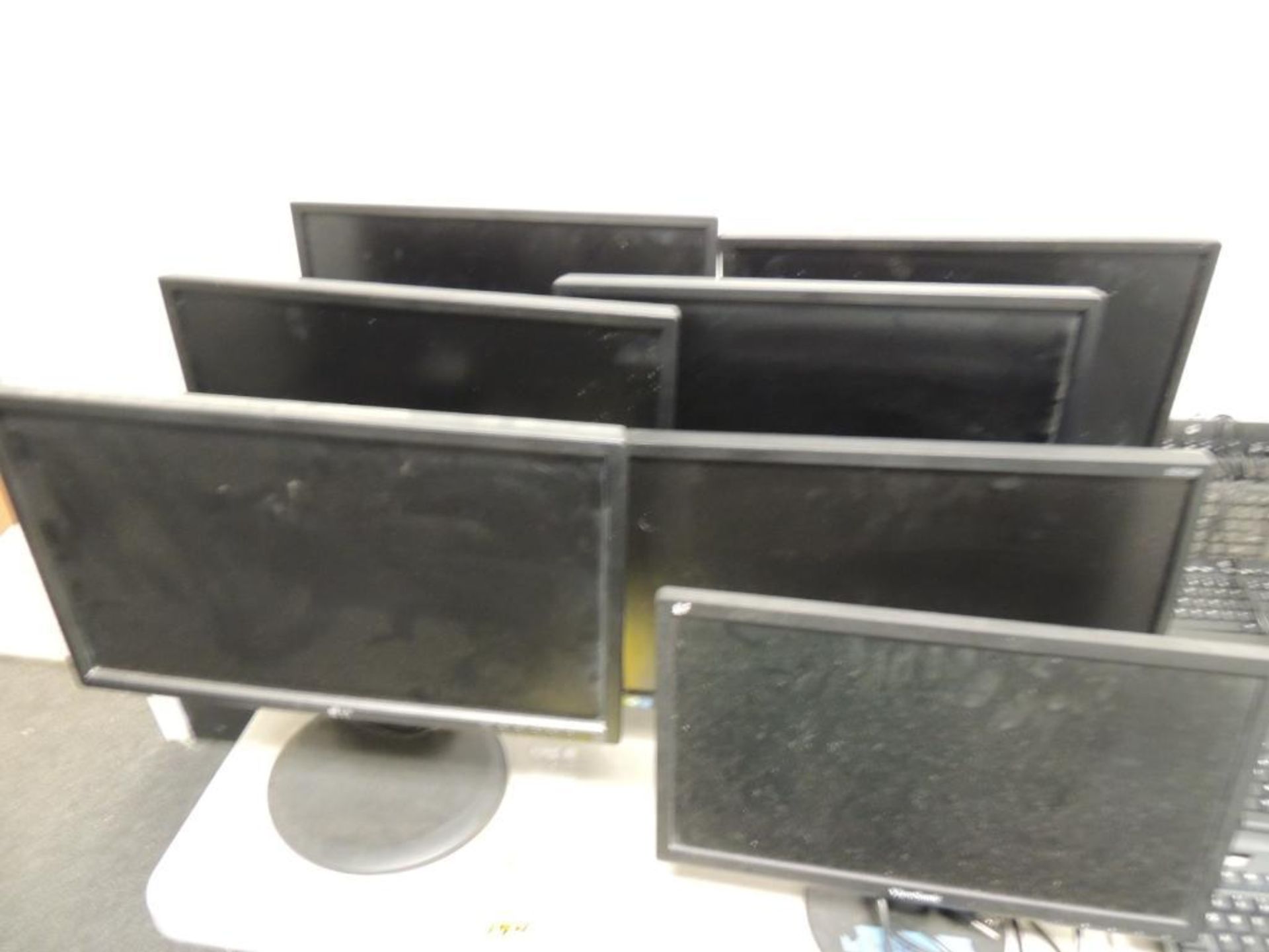 LOT: Monitors including (6) LG, (3) Dell, (1) Acer, (1) Samsung, (1) ViewSonic, with Keyboards & Mou