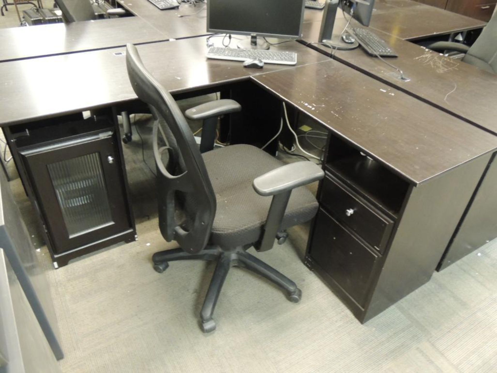 LOT: (4) Desks with Chairs, (4) 2-Drawer File Cabinets - Image 4 of 6