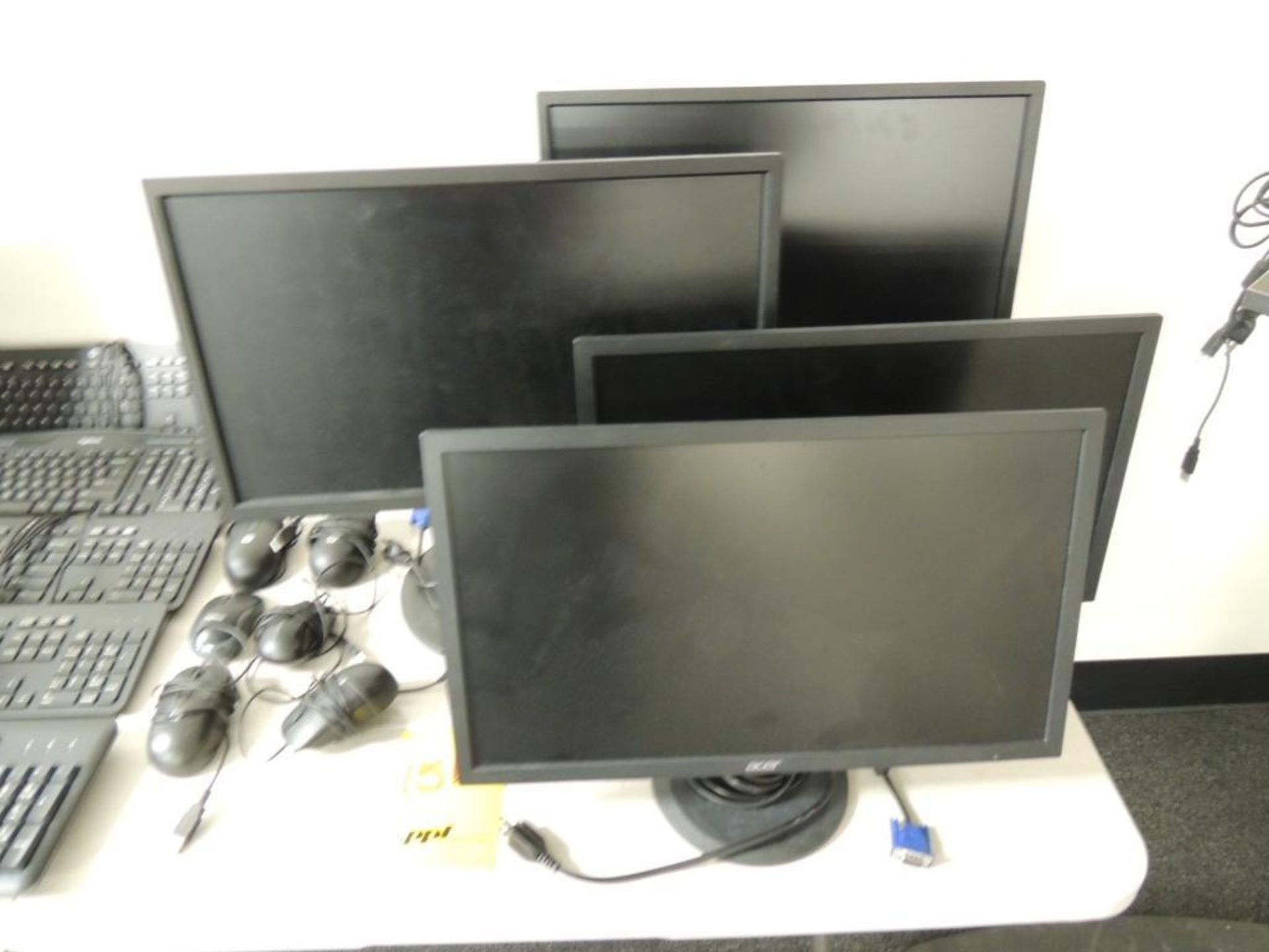 LOT: Monitors including (5) LG, (2)Acer, with Keyboards & Mouses - Image 3 of 3