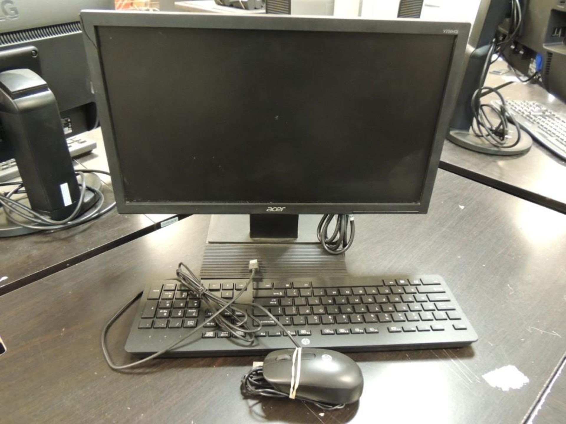 LOT: Monitors including (2) LG, (1) Acer, (1) Dell, with Keyboards & Mouses - Image 5 of 5