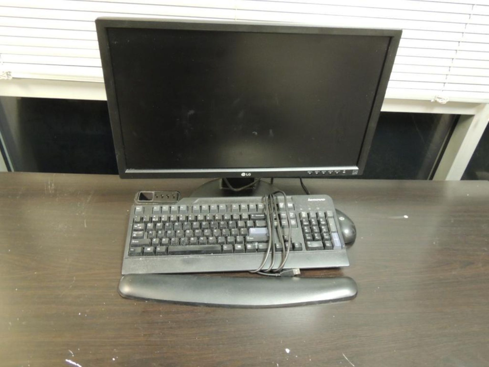 LOT: (2) LG Monitors, with Keyboards & Mouses