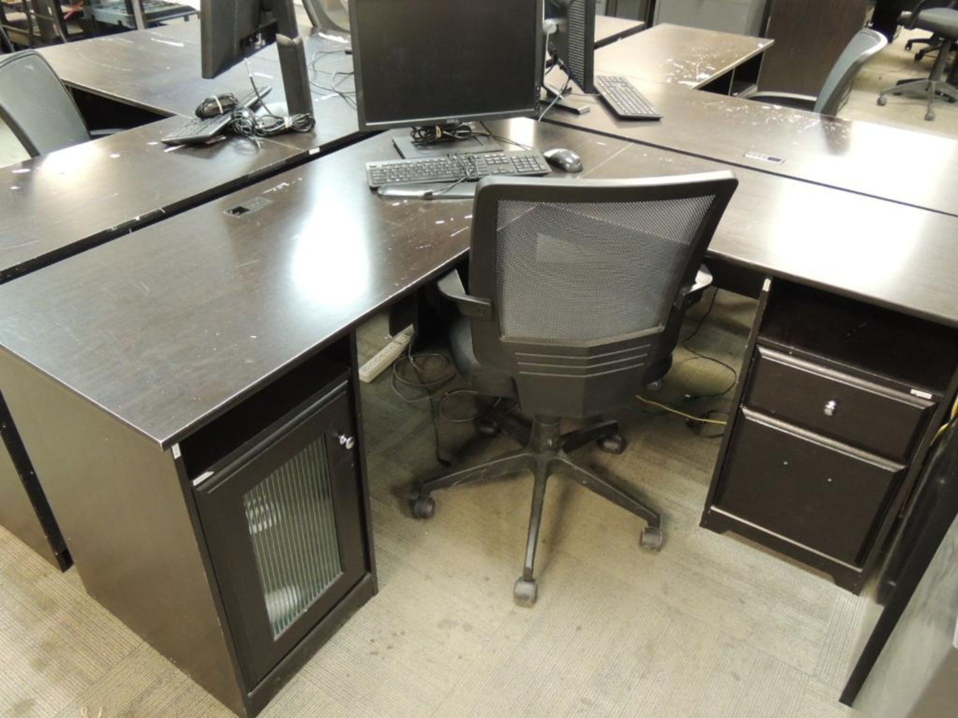 LOT: (4) Desks with Chairs, (4) 2-Drawer File Cabinets - Image 3 of 7