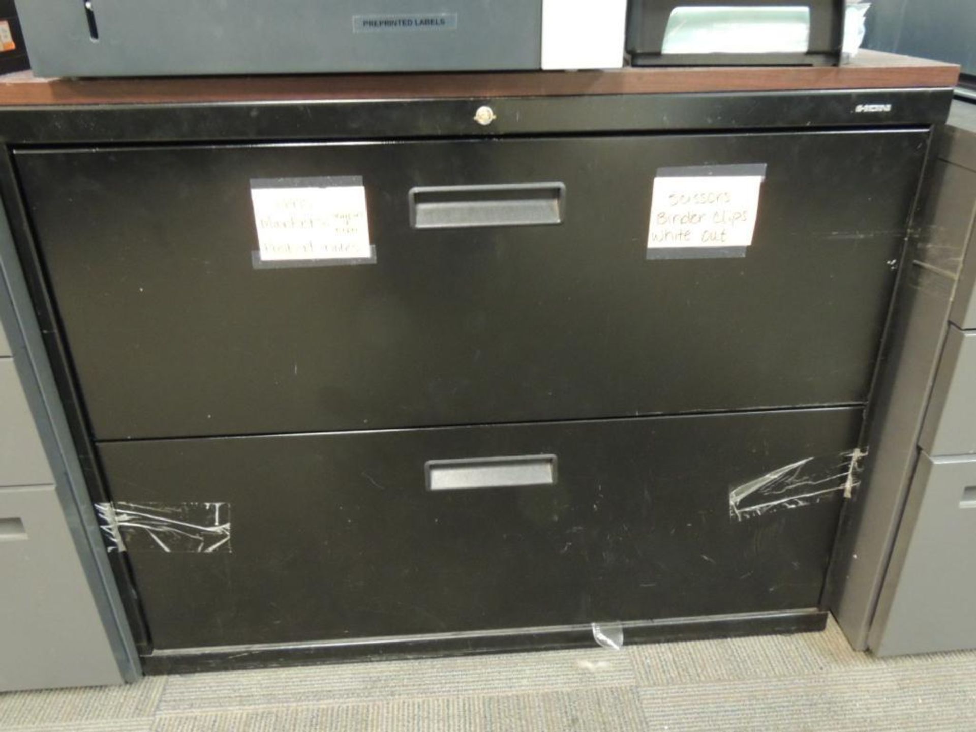 LOT: (4) Desks with Chairs, (4) 2-Drawer File Cabinets - Image 7 of 7