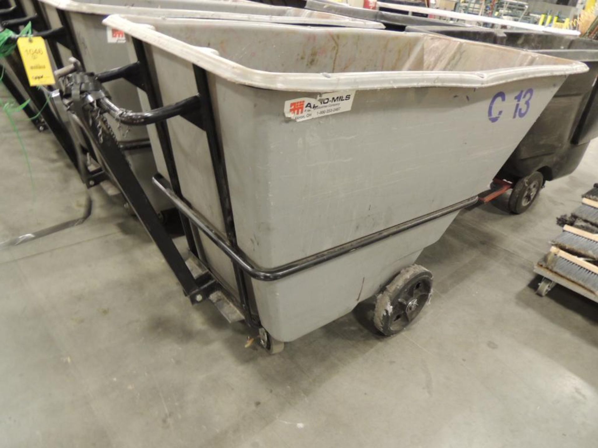 LOT: (3) Akro-Mils 1.5 cu. yd. Tilt Trucks, with Tow Hitch & Receiver - Image 2 of 2