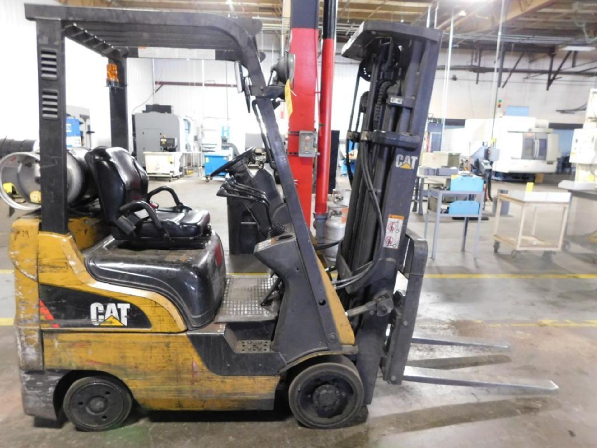 Caterpillar 2700 lb. LP Forklift Model C3500-LP, S/N AT81F10440, Solid Tires, 3-Stage Mast, Side Shi