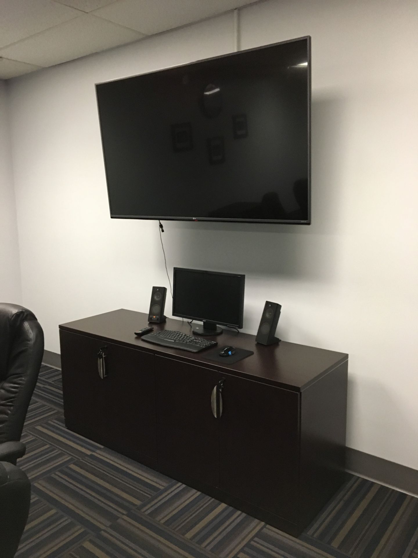 LOT: Contents of Conference Room includes, Conference Table, Chairs, Cabinets, TV - Image 3 of 3
