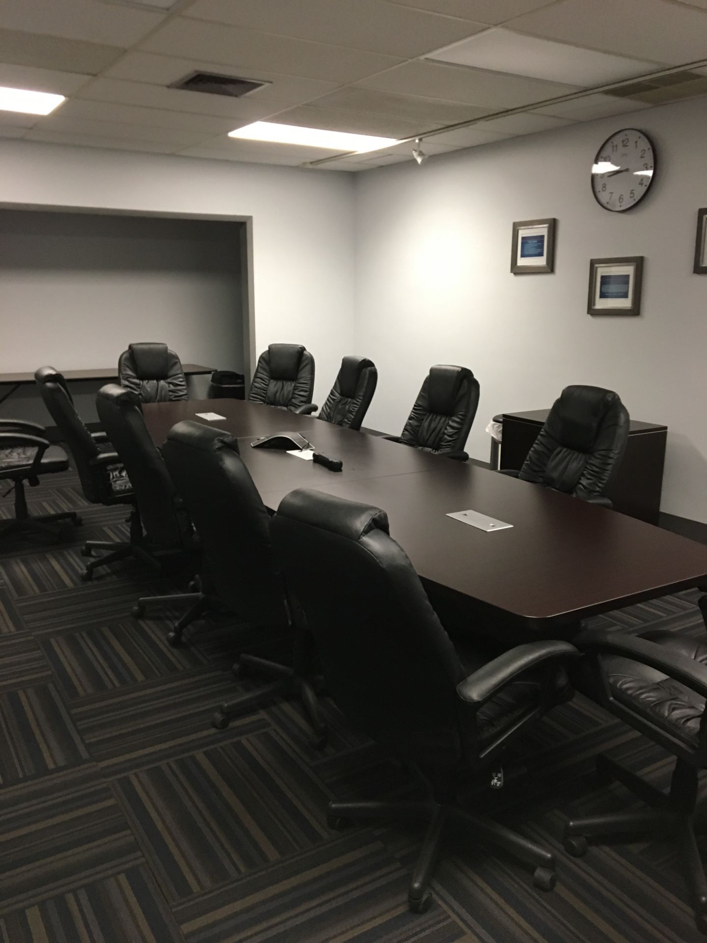 LOT: Contents of Conference Room includes, Conference Table, Chairs, Cabinets, TV - Image 2 of 3