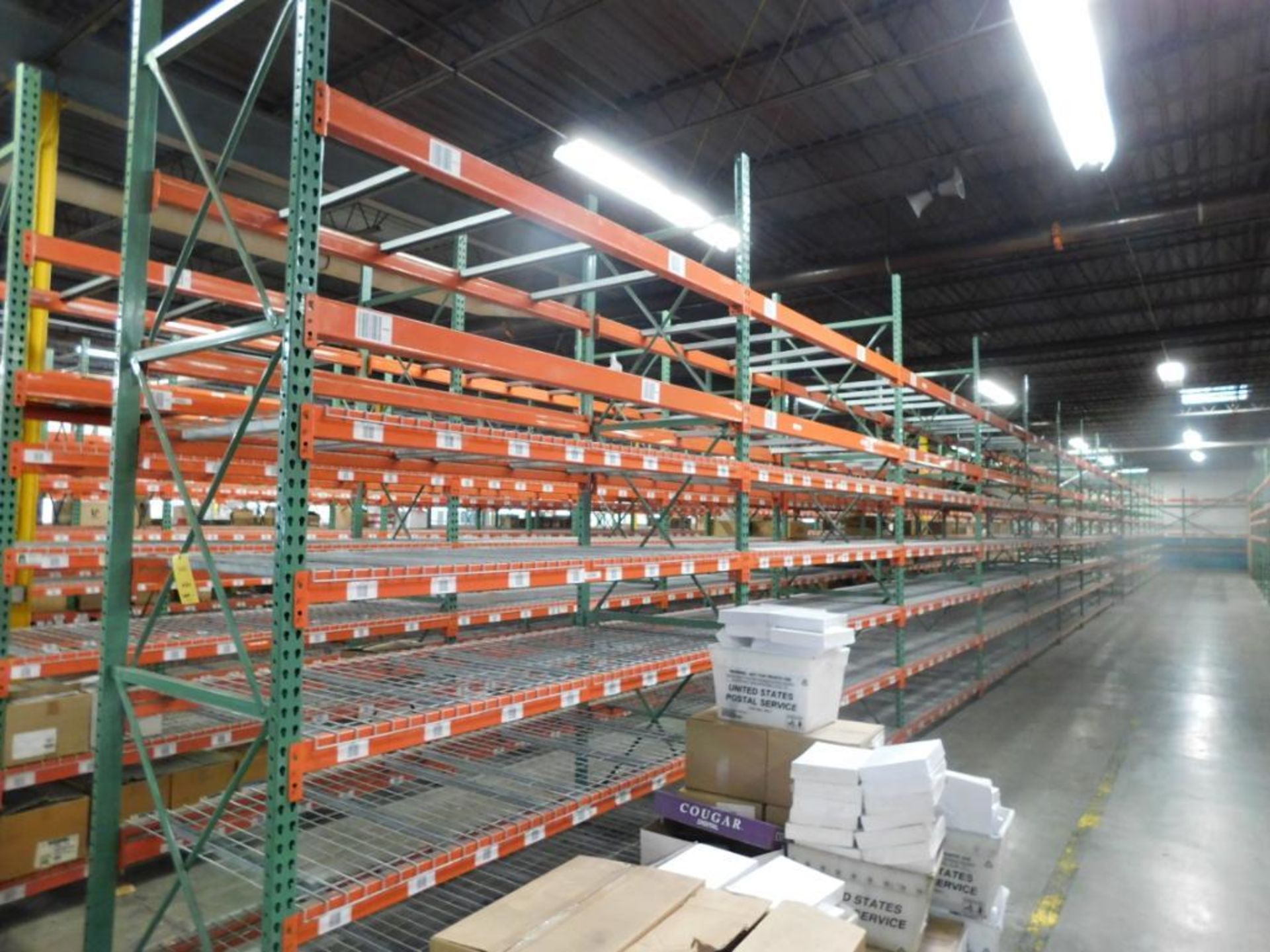 LOT: (16) Sections Multi-Tier Pallet Rack, 8 ft. Wide x 12 ft. High x 42 in. Deep, Most with Wire De