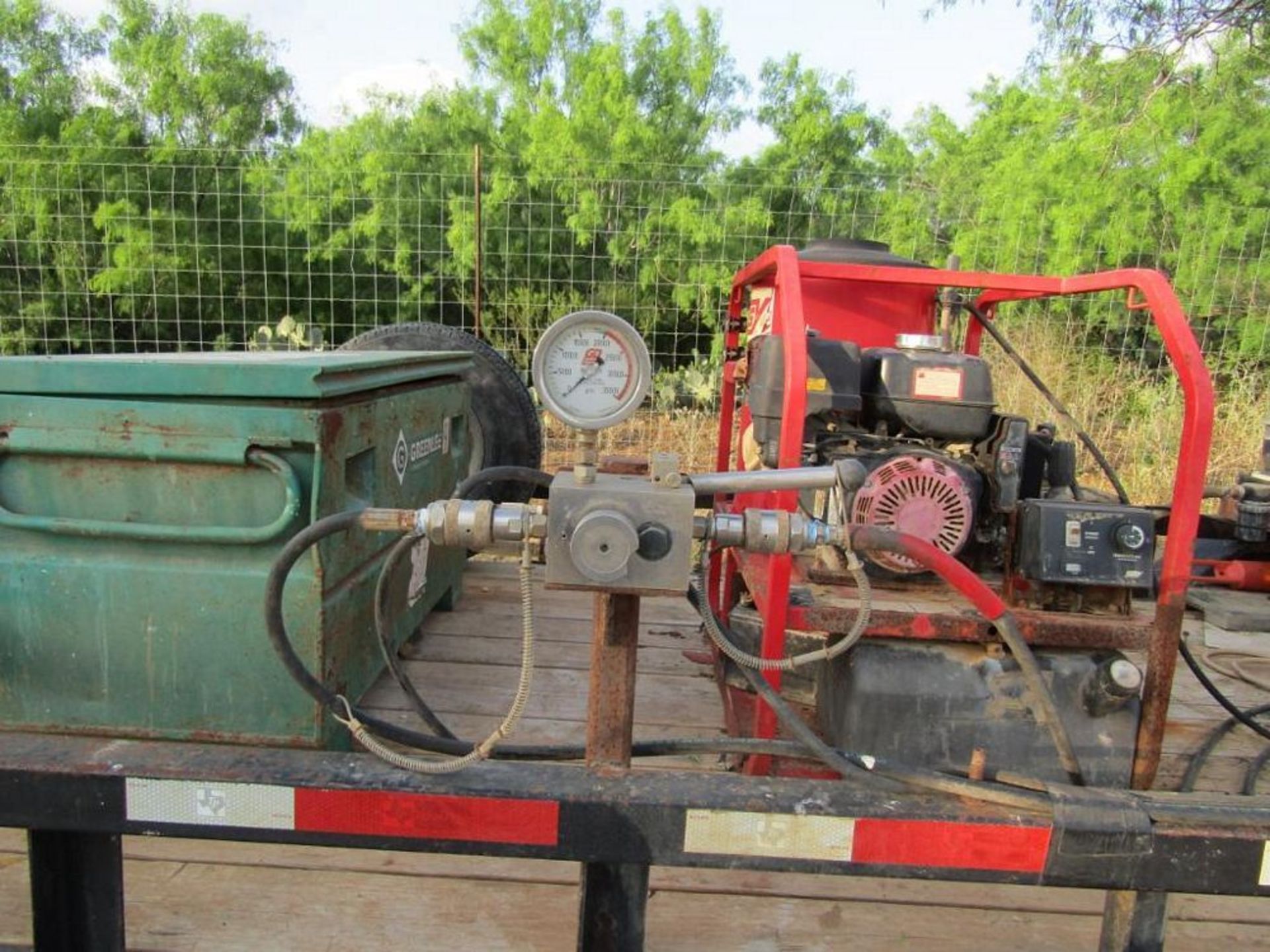 Hotsy Hot Water Pressure Washer, (2) Tanks, Greenlee Job Box, Trailer Mounted Texas Pride Dual Axel - Image 6 of 7