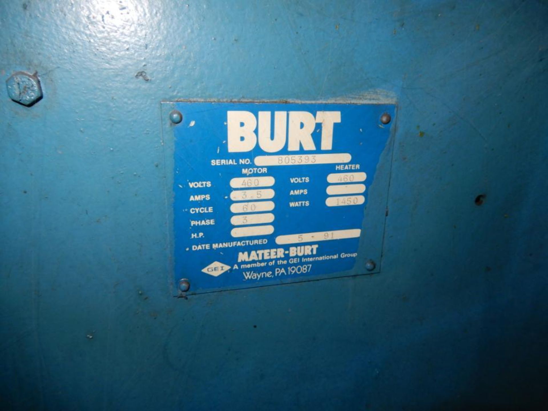 Mateer Burt 1 Gallon Can Labeler, S/N 804449 (1989) - Image 4 of 4