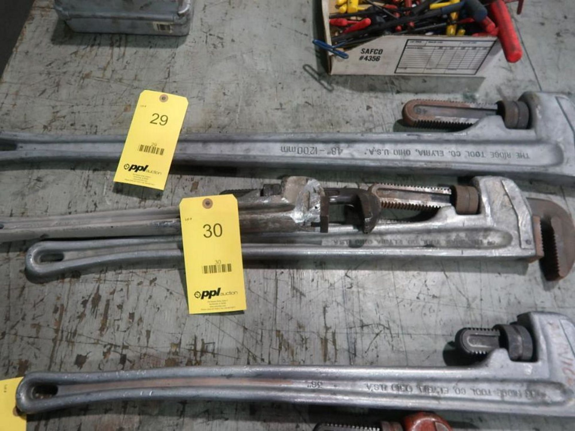 LOT: (1) 36 in. Aluminum Pipe Wrench, (1) 24 in. Aluminum Pipe Wrench