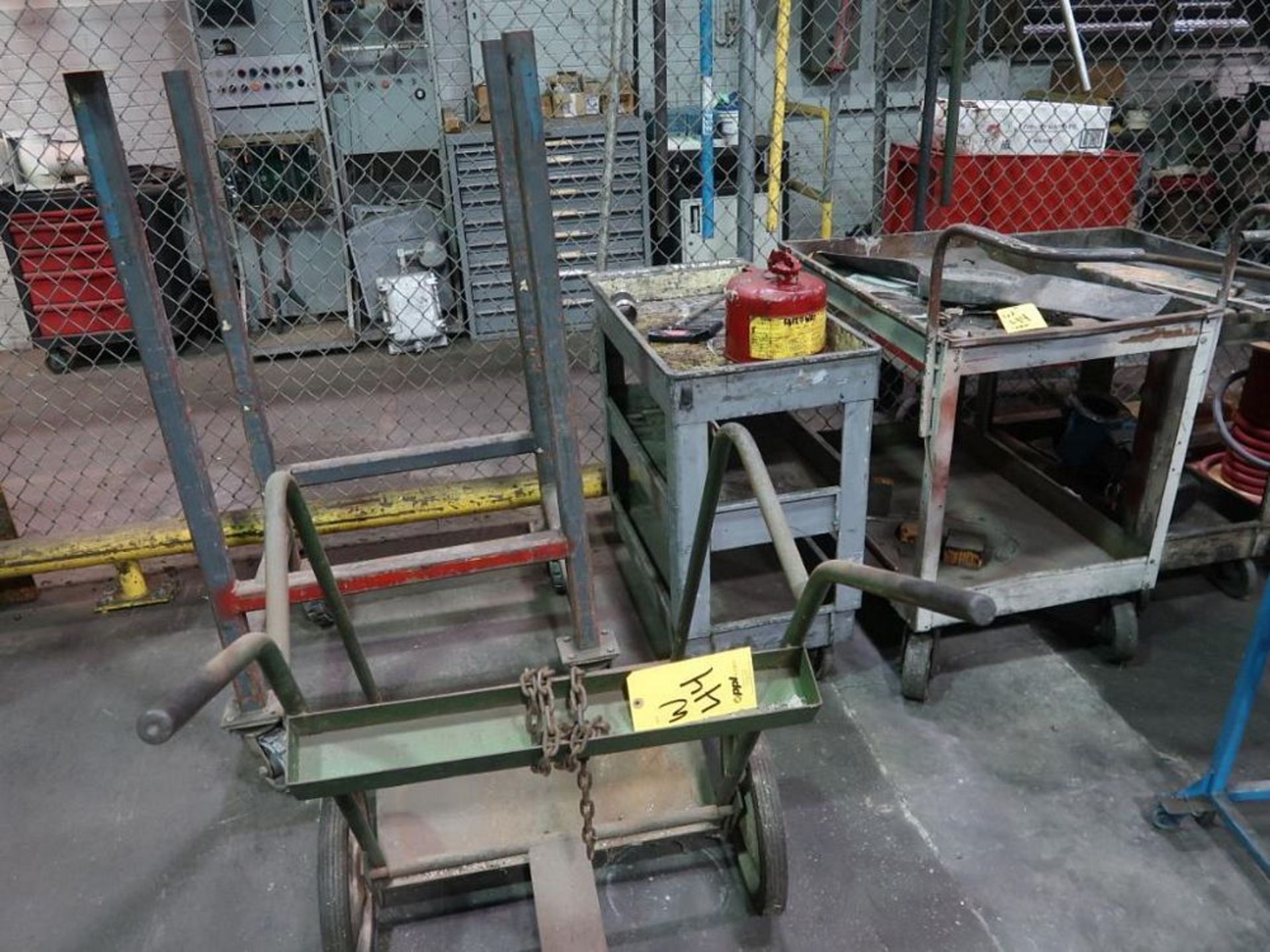 LOT: Proto 5-Drawer Tool Cabinet, (3) Carts, (1) Oxy/Acetylene Cart, (1) Coil Cart