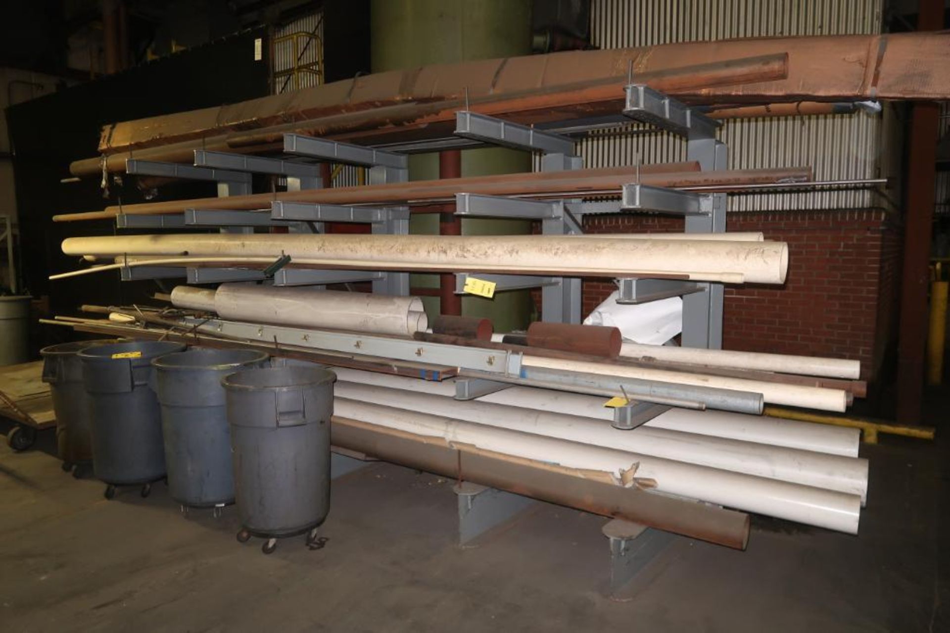 LOT: 5-Tier Cantilever Rack with (5) Uprights, with Assorted Pipe