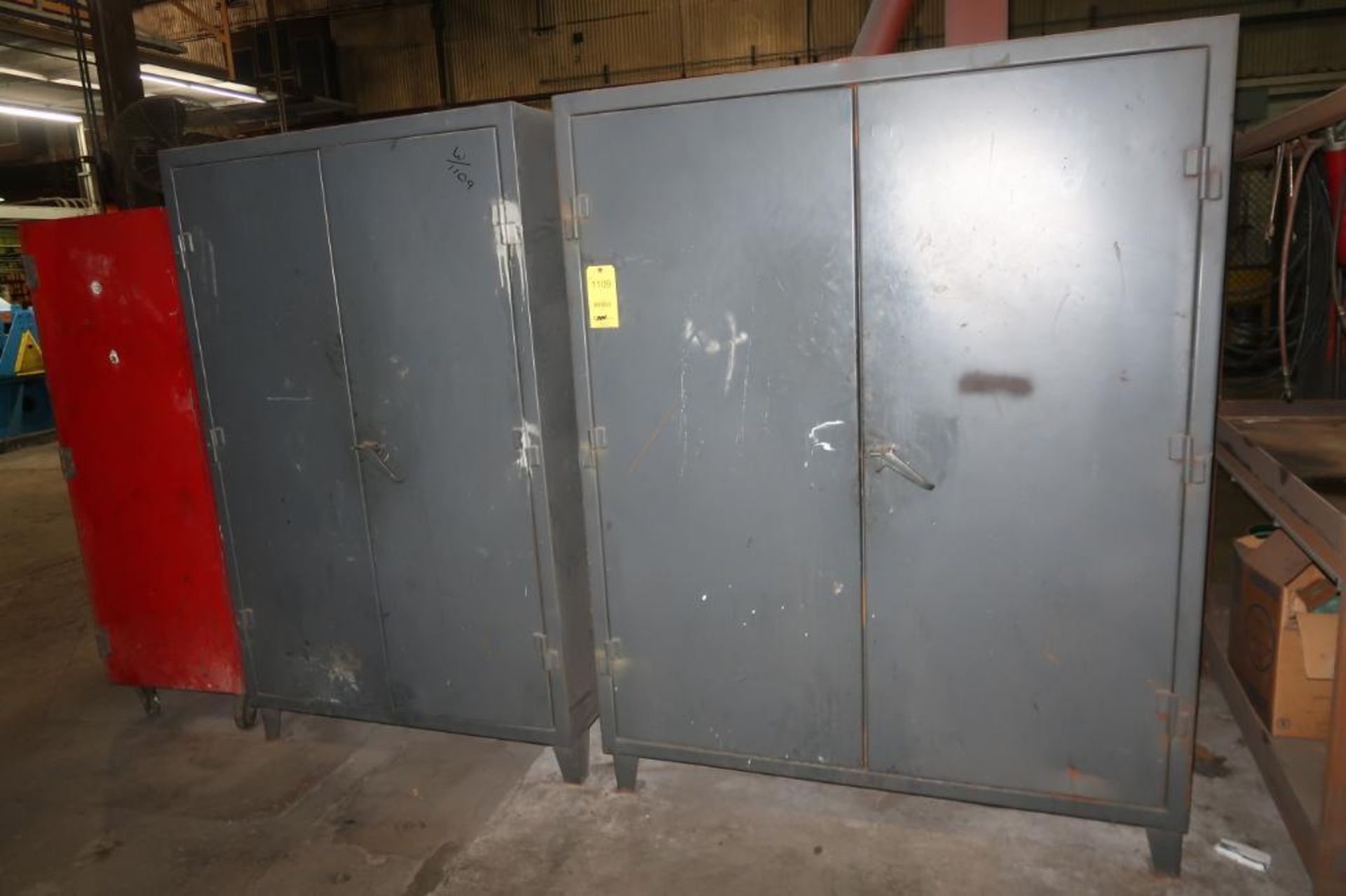 LOT: (3) Stronghold Heavy Duty 2-Door Cabinets - (2) 60 in. Wide, (1) 48 in. Wide & (2) Assorted Cab