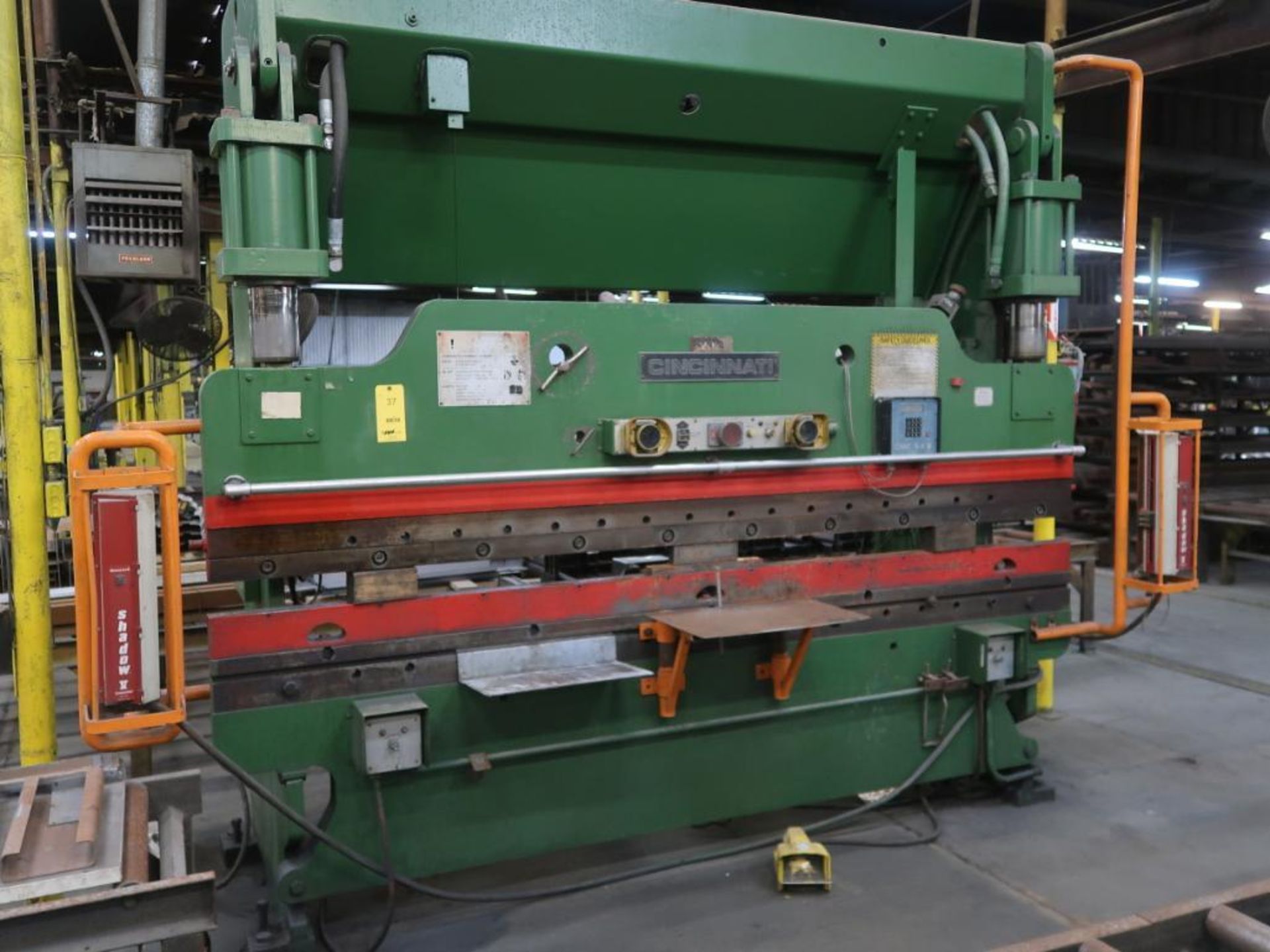 Cincinnati 90 Ton x 10 ft. Press Brake Model 90CB, S/N 43216, 8 in. Max. Stroke, Auto-Programmed