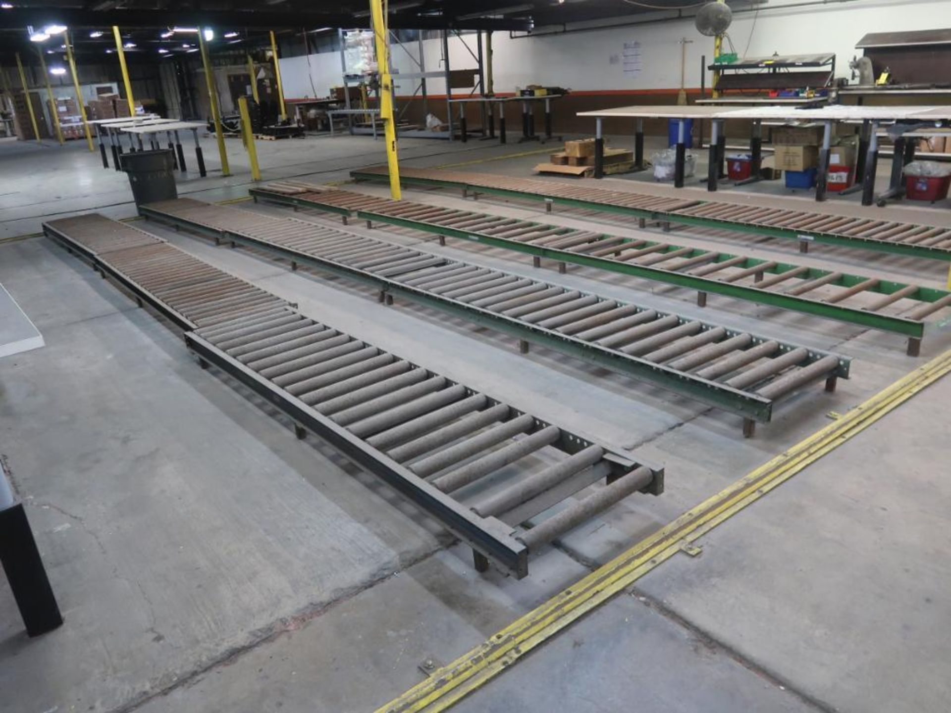 LOT: Approx. 1650 ft. Assorted Roller Conveyors & Conveyor Dolly (located throughout plant area)