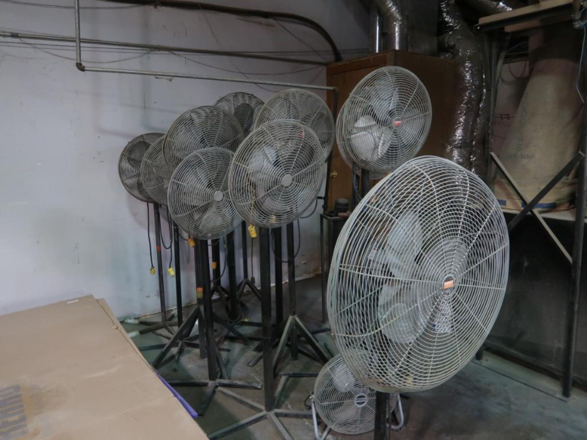 LOT: (12) Pedestal Fans, (2) Air Movers