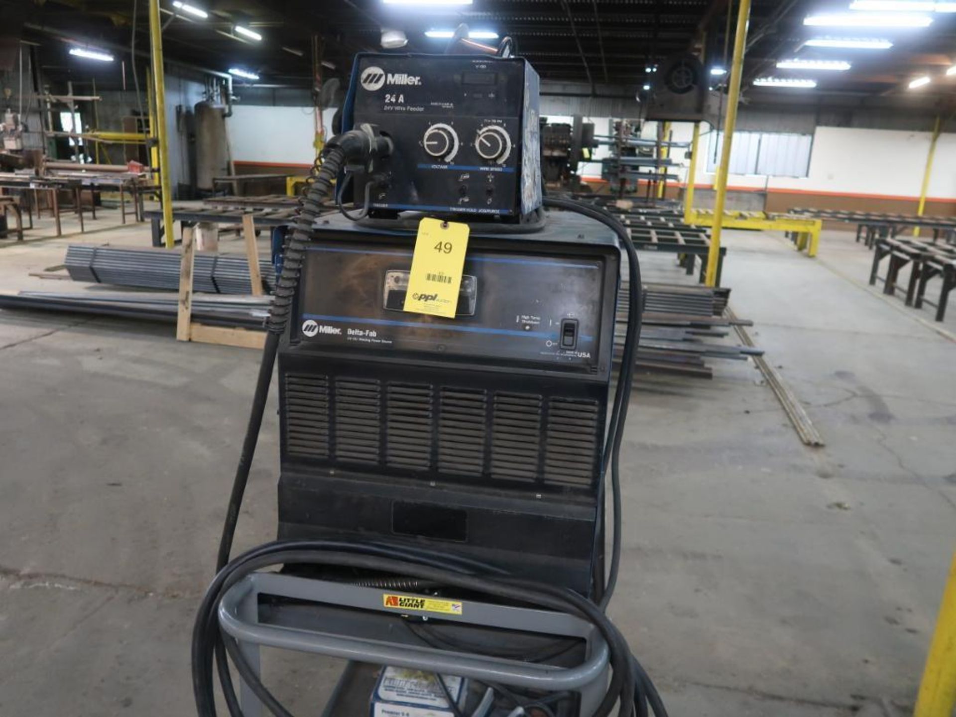 Miller 375 Amp MIG Welder Model Delta Fab, with Miller Wire Feeder Model 24-A - Image 2 of 2