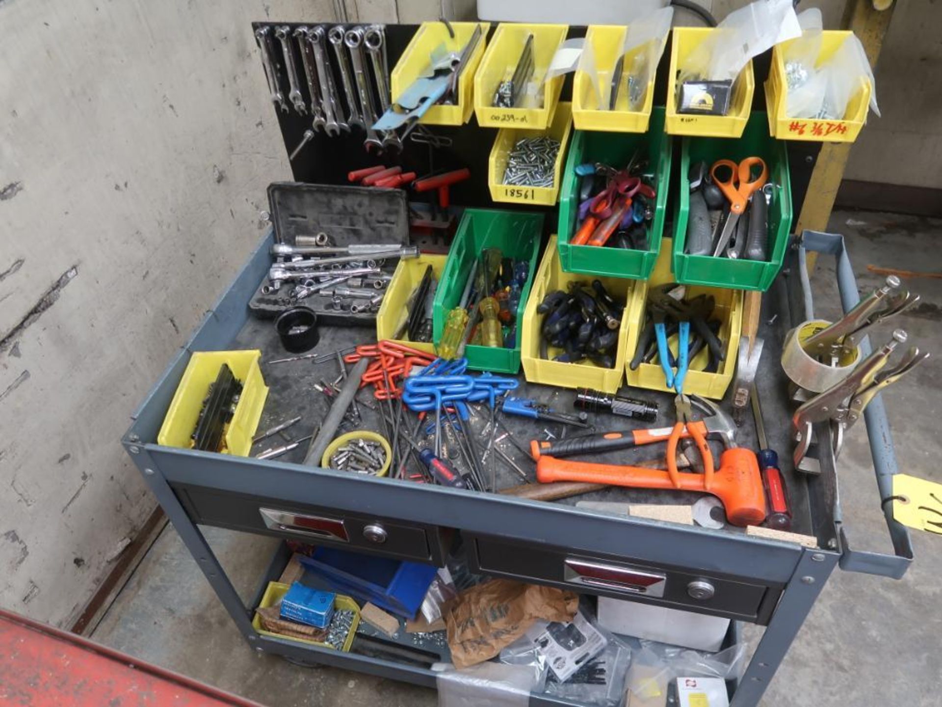 LOT: (1) 9-Drawer Tool Cabinet with Contents, (1) Cart with Tools - Image 2 of 5