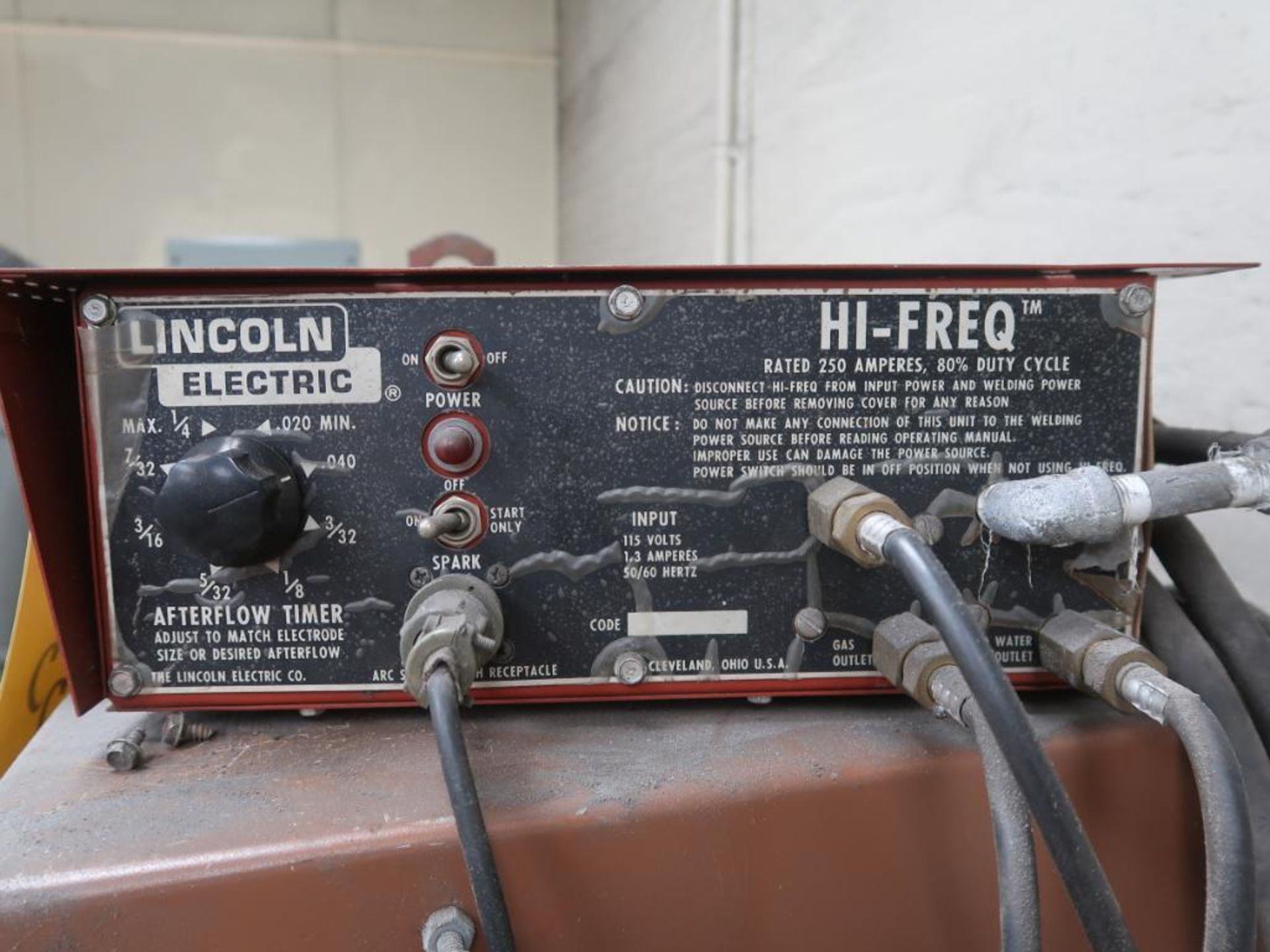 Lincoln 250 Amp AC/DC Welder Model IdealArc 250, with High Frequency TIG Unit - Image 2 of 2